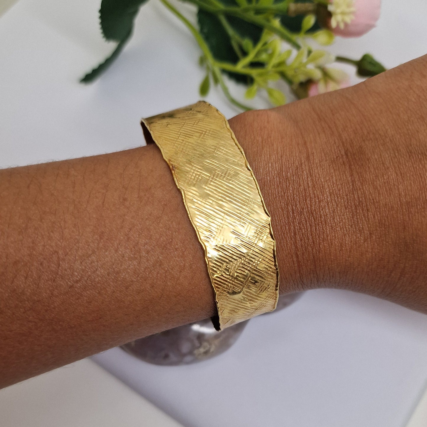 Bracelet Manchette en Or Jaune 18K 12.46 Grs
