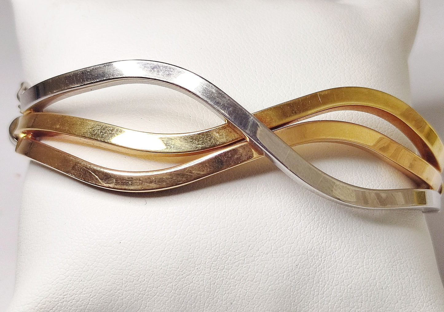 Bracelet Jonc Or Jaune et Blanc 18K 10.85 Grs