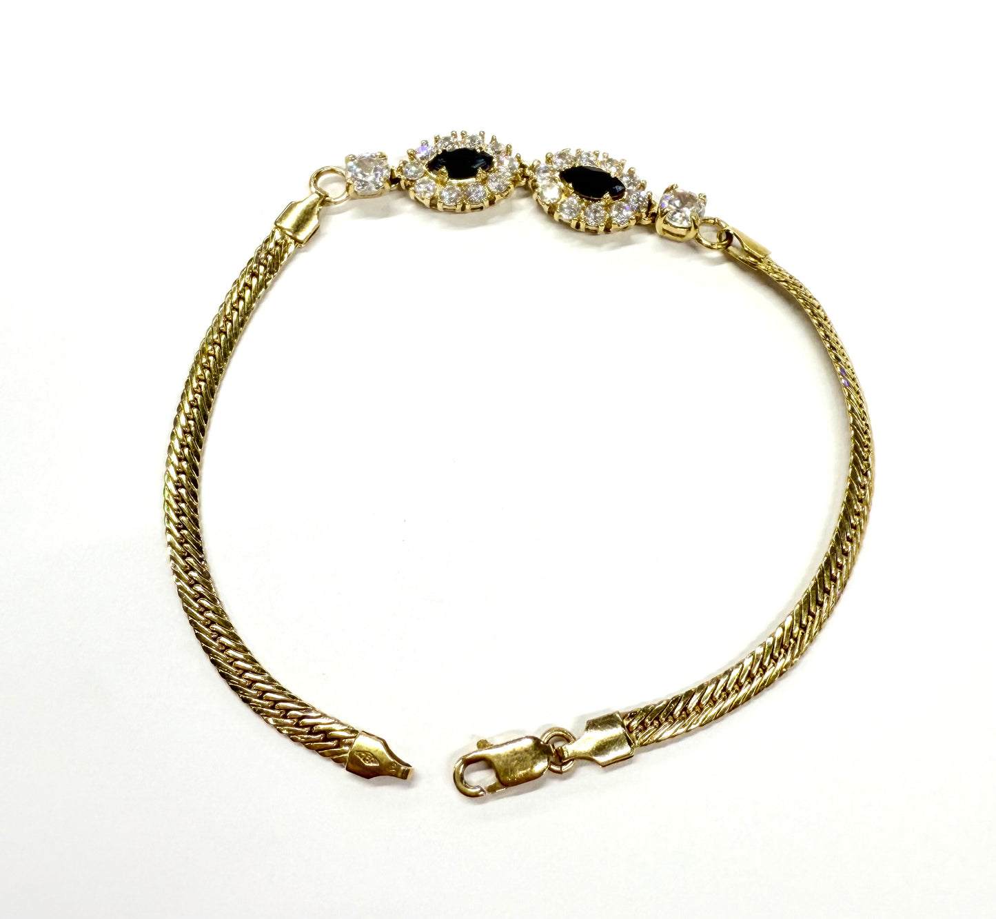 Parure 18K Collier, Bracelet et Boucles d'oreille Saphirs et Zirconiums
