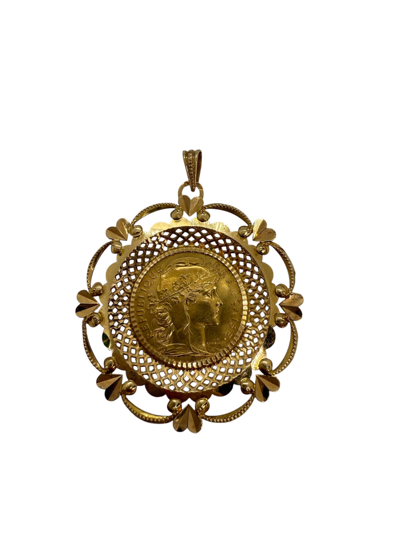 Pendentif Porte Pièce Or Jaune 18K 10.31 Grs