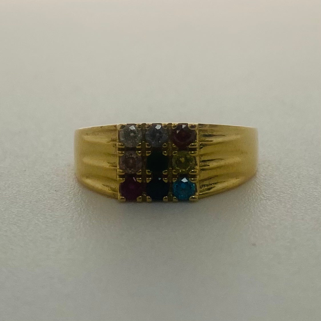 Bague en Or Jaune 9 Planètes 18K et Zirconium
