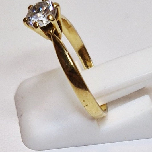 Bague Solitaire en Or Jaune 18 Carats Taille-52