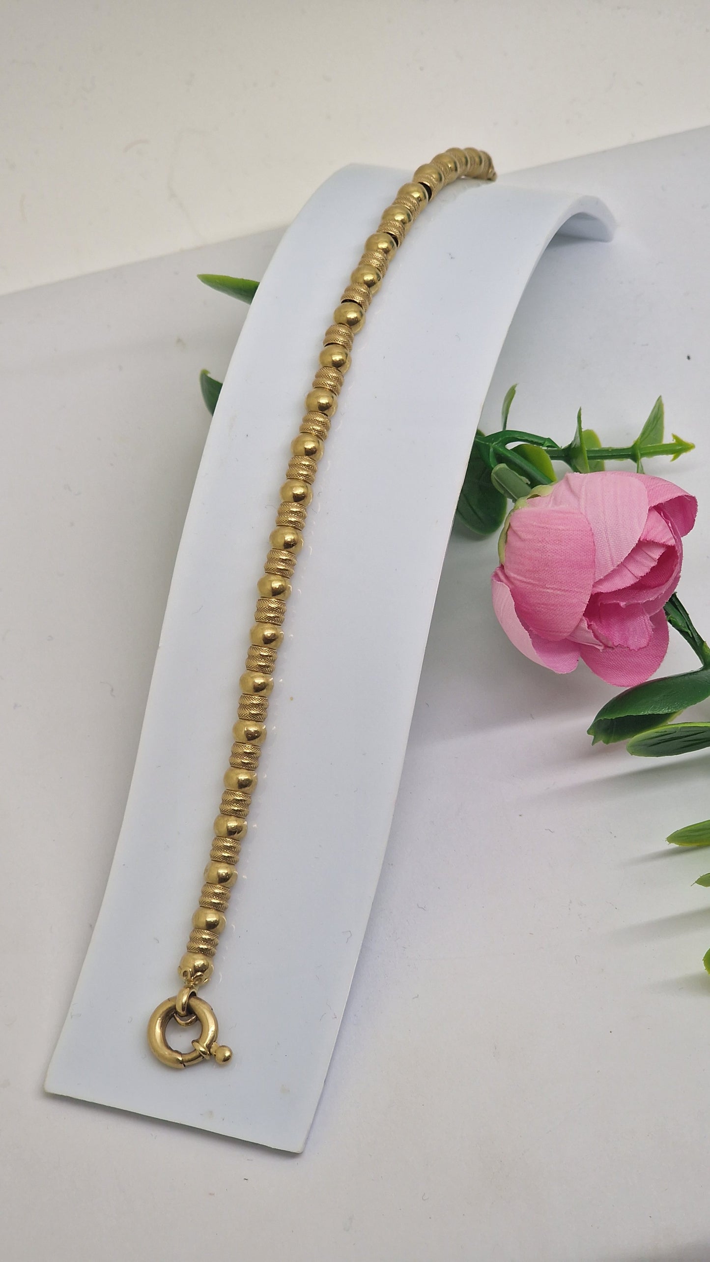 Bracelet Maillon Fantaisie Or Jaune 18 Carats 19cm