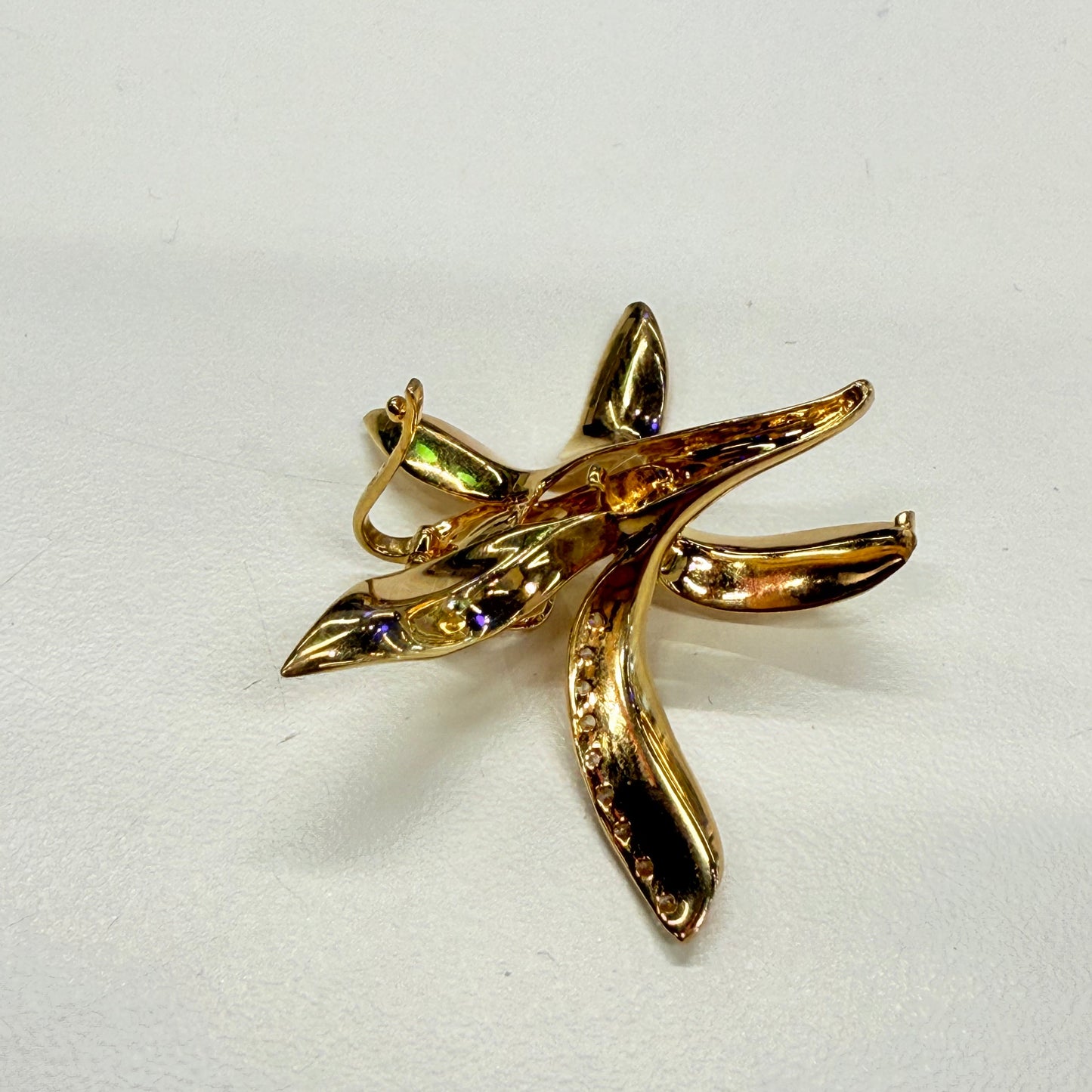 Pendentif Fleur de Vanille en Or Jaune 18k 5.23 Grs