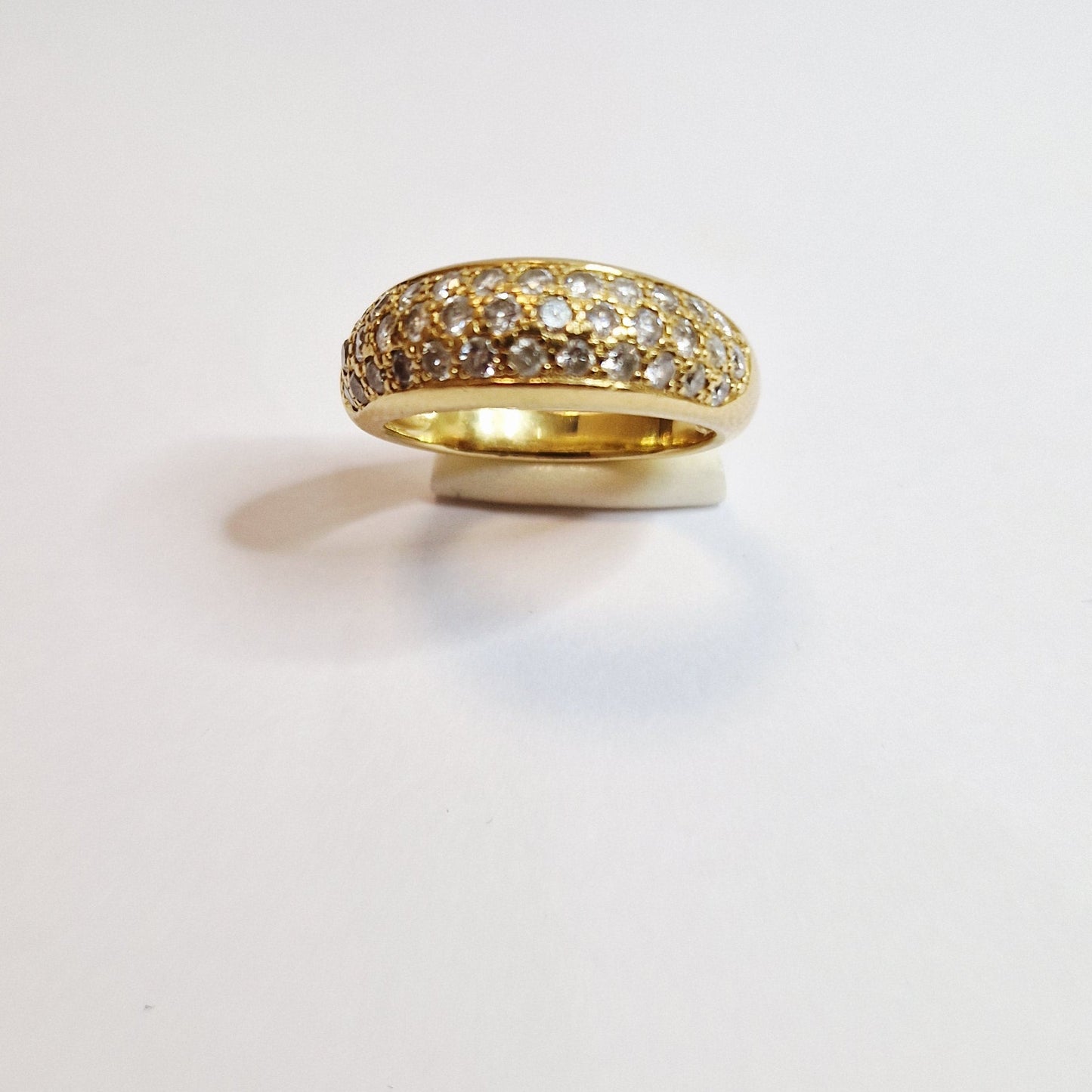 Bague Demi Tour Or Jaune 18K avec Diamants 6.78 Grs - Taille 55