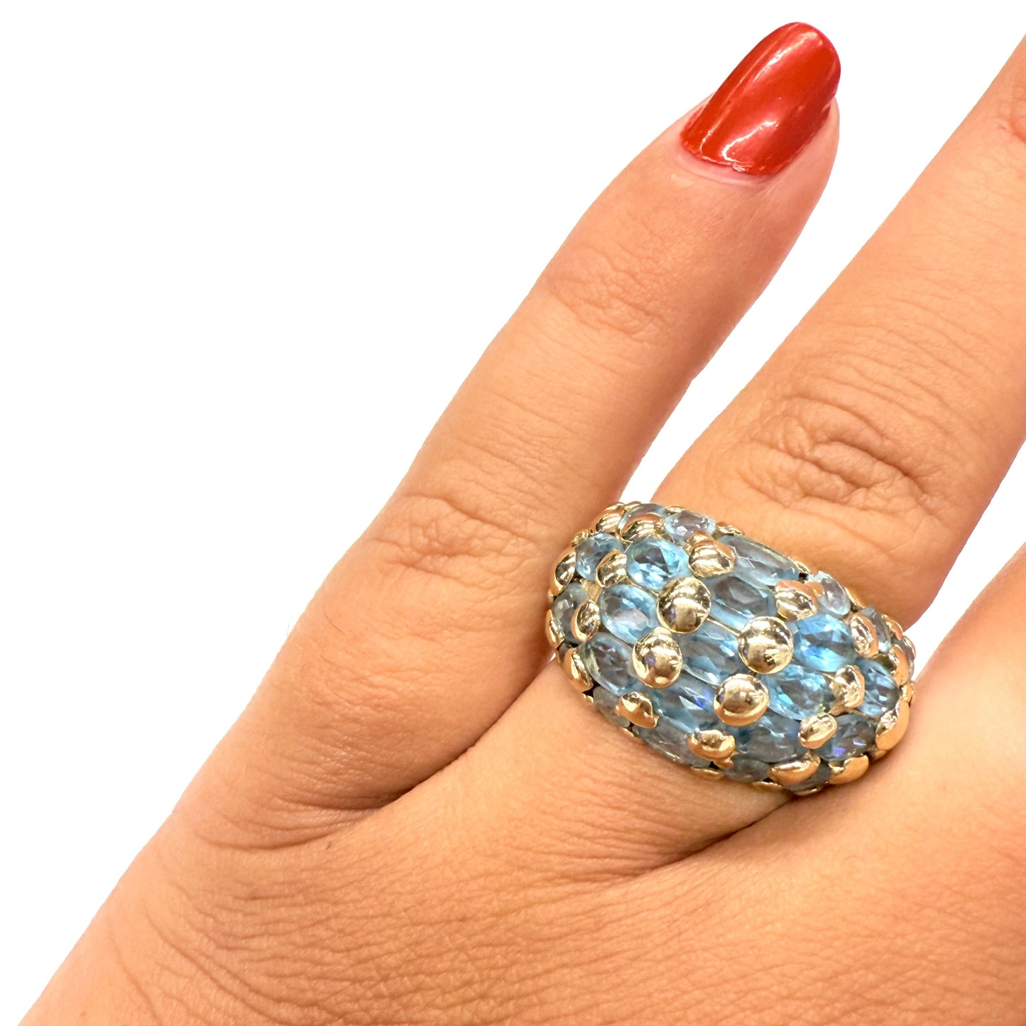 Bague en or jaune 18k avec topaze - T 53