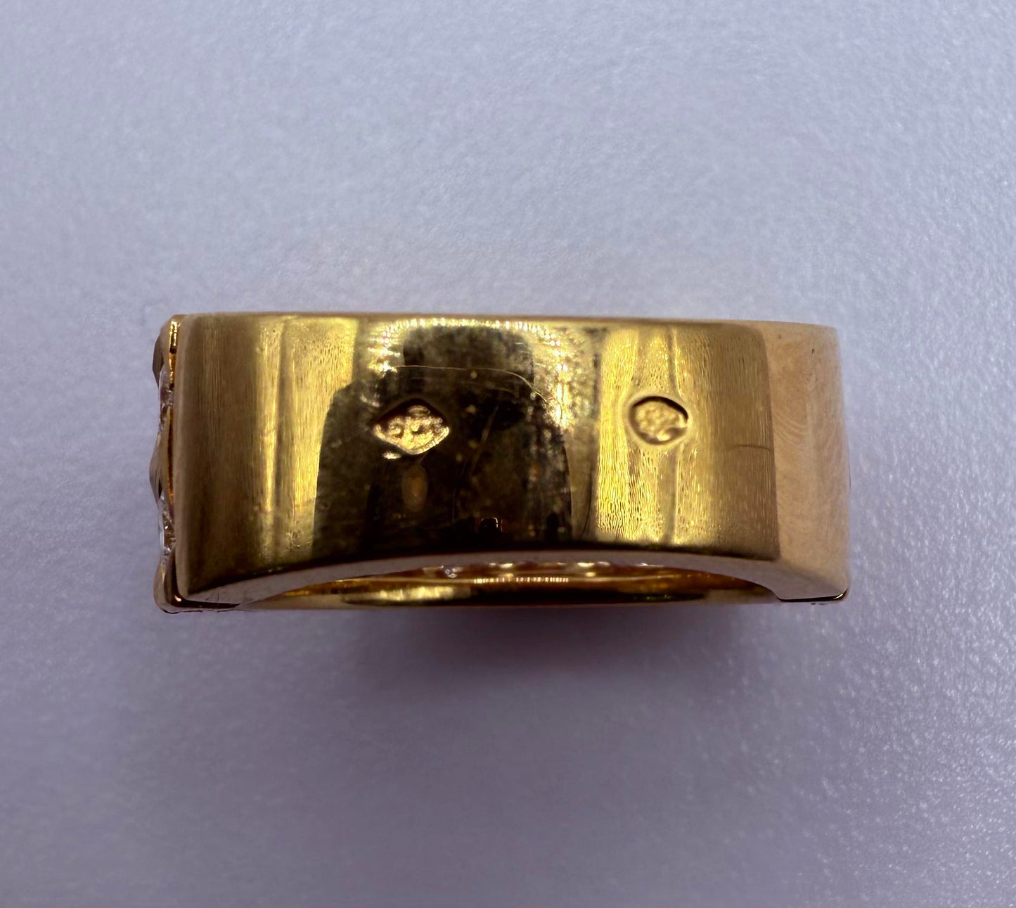 Bague demi tour en Or jaune 18K avec diamants