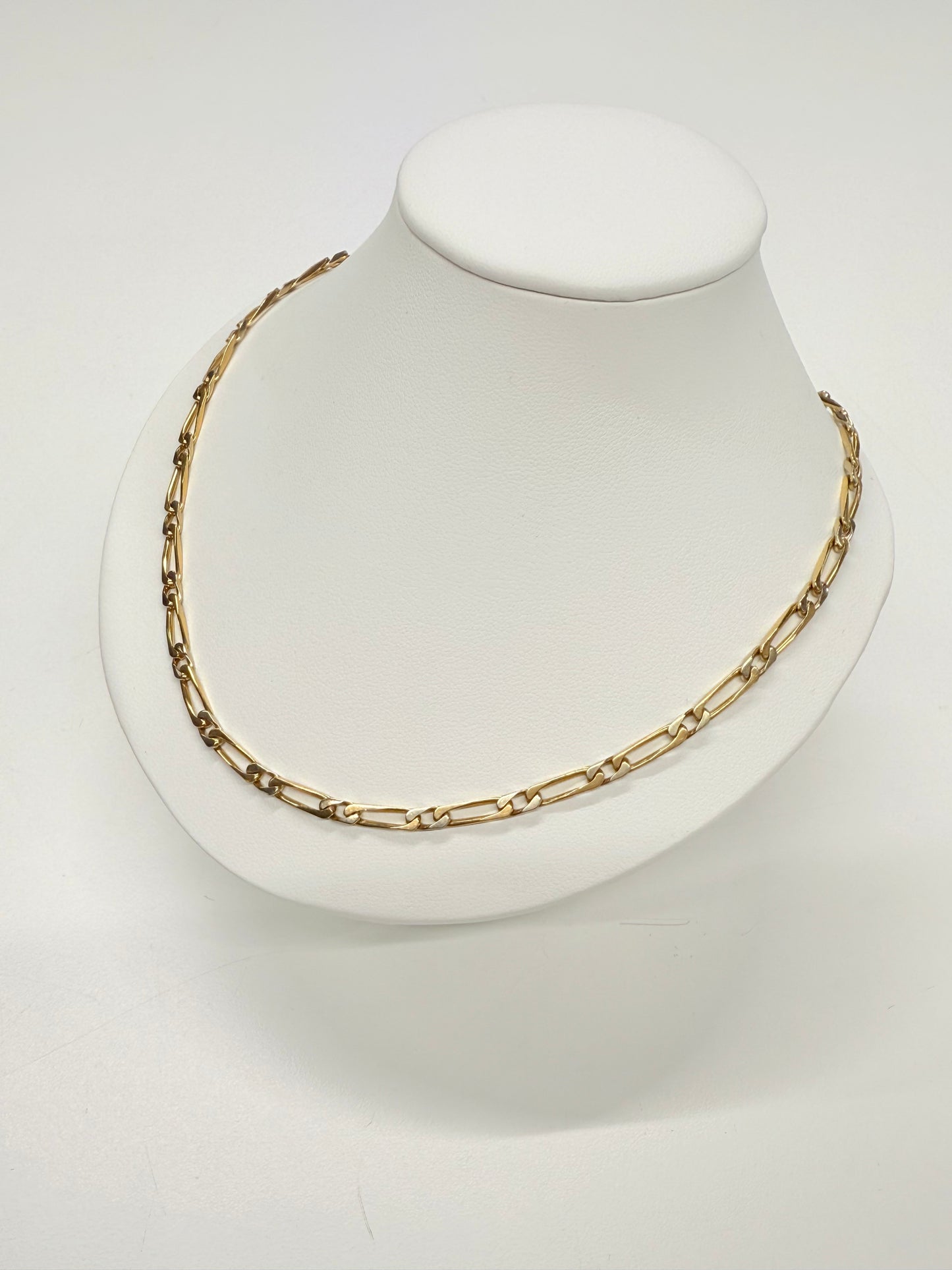 Collier Chaîne Figaro Or jaune et blanc 18k