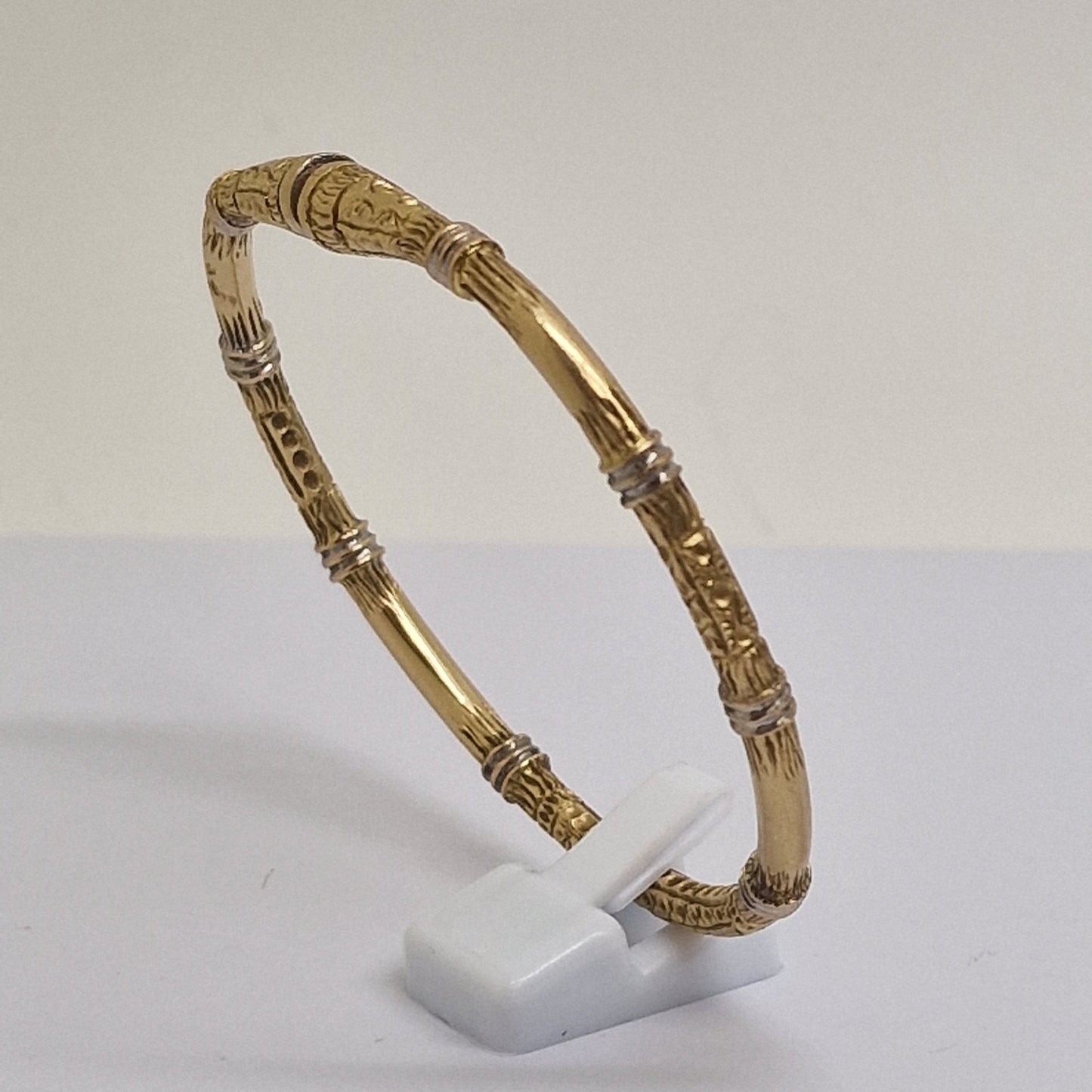 Bracelet Jonc Or Jaune et Blanc 18K 30.98 Grs