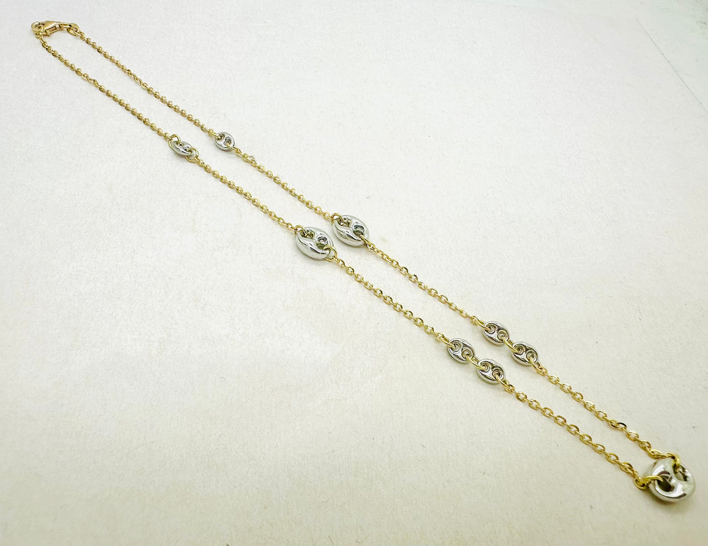 Collier Princesse en Or Jaune et Blanc 18 carats