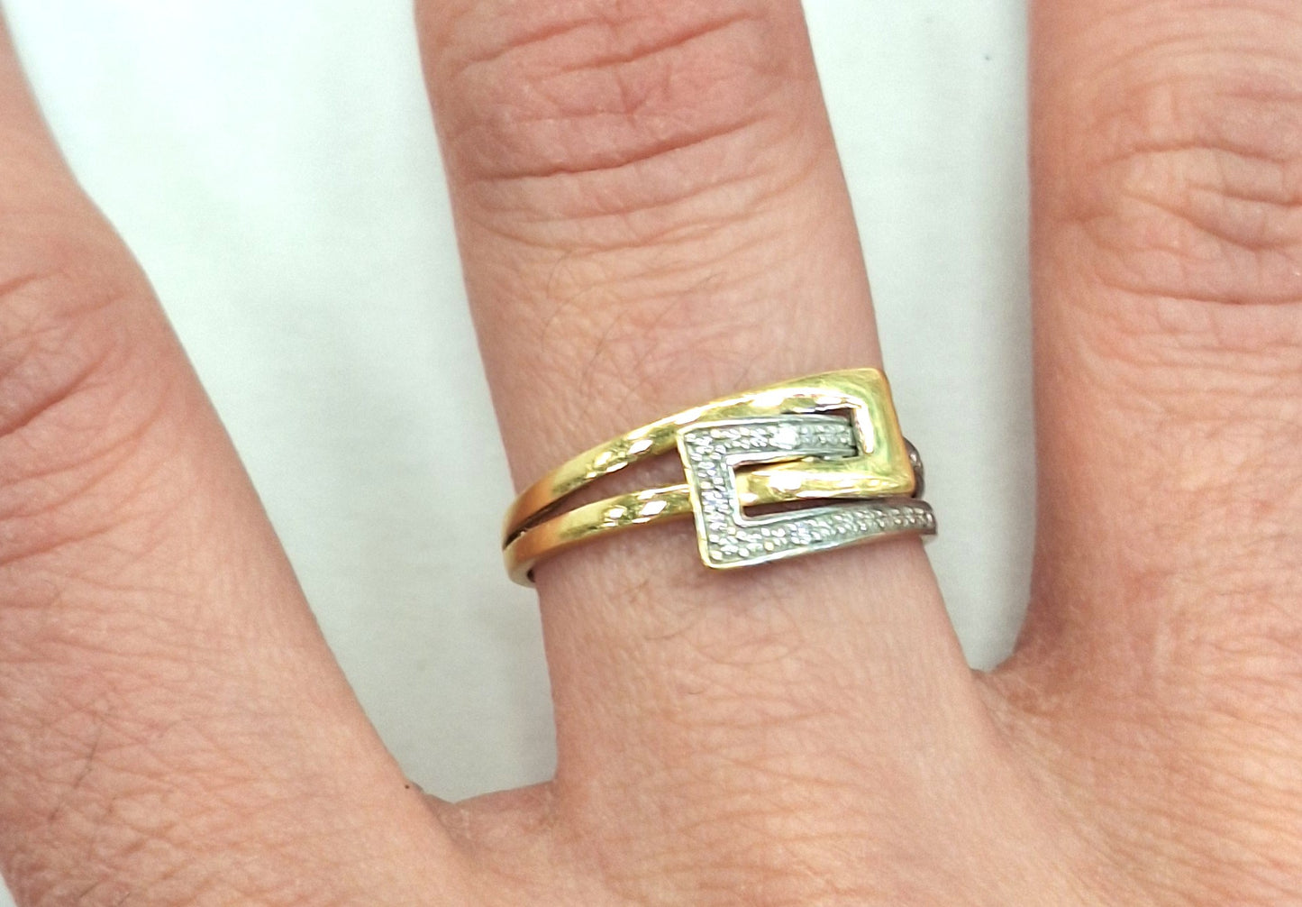 Bagues Alliance Or Jaune et Blanc 18 Carats avec Diamants