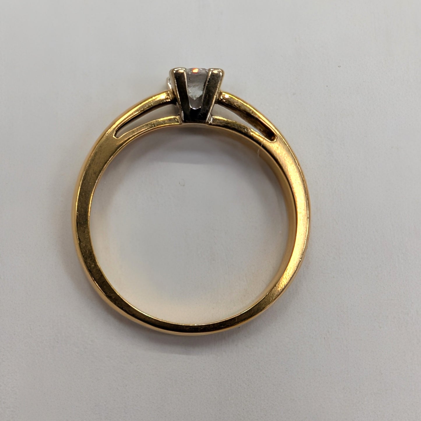 Solitaire Or Jaune 18K avec Taille-53