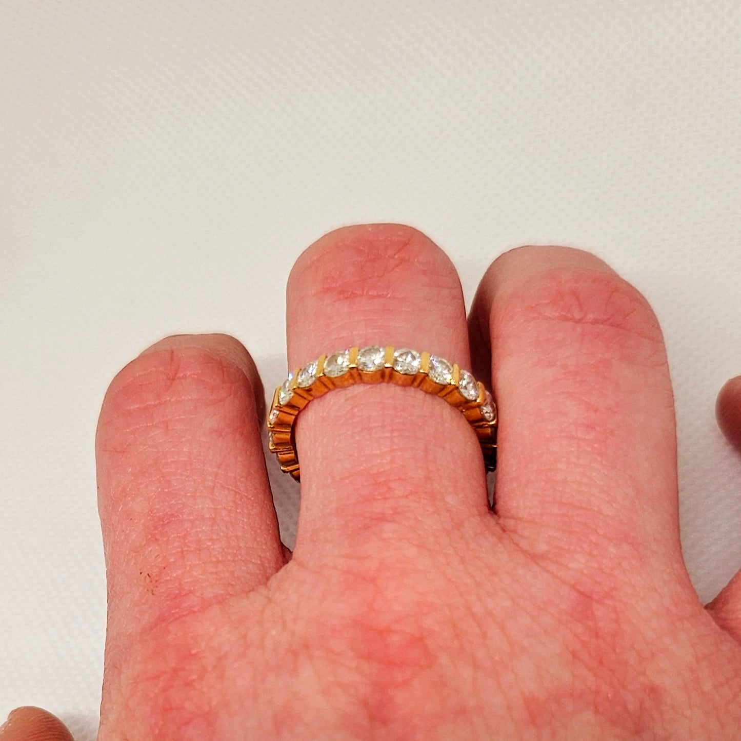 Bague Tour complet en Or jaune 18K 20 diamants 0.10 carats