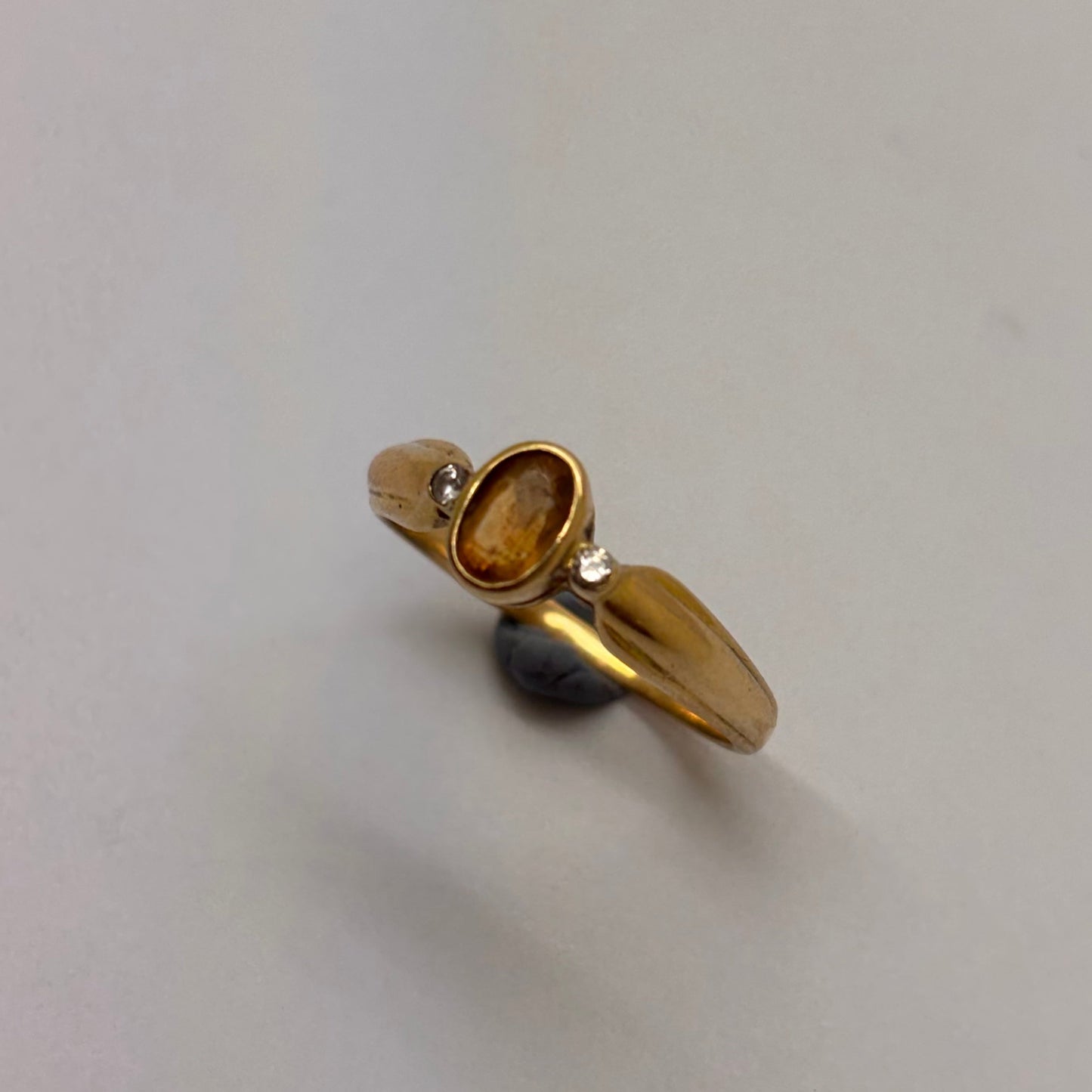 Bague Empierrée en Or Jaune 14K Taille-56