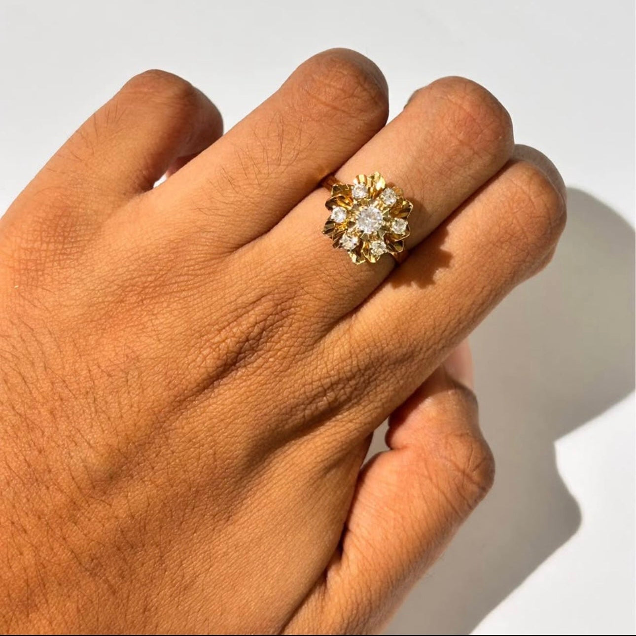 Bague Chou en Or Jaune avec Oxyde de Zirconium - T 54