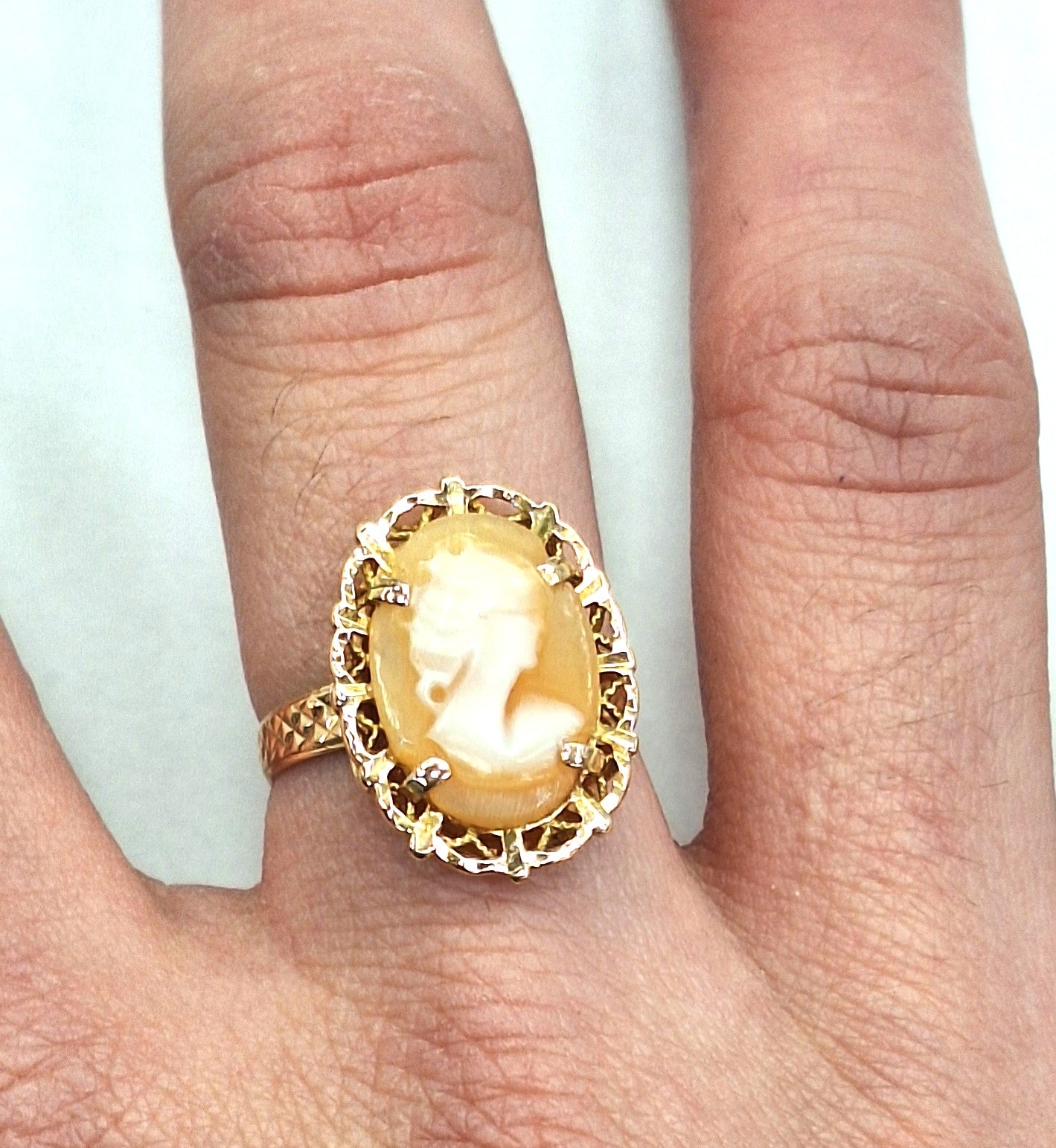 Bague Camée Or Jaune 18K Taille 50