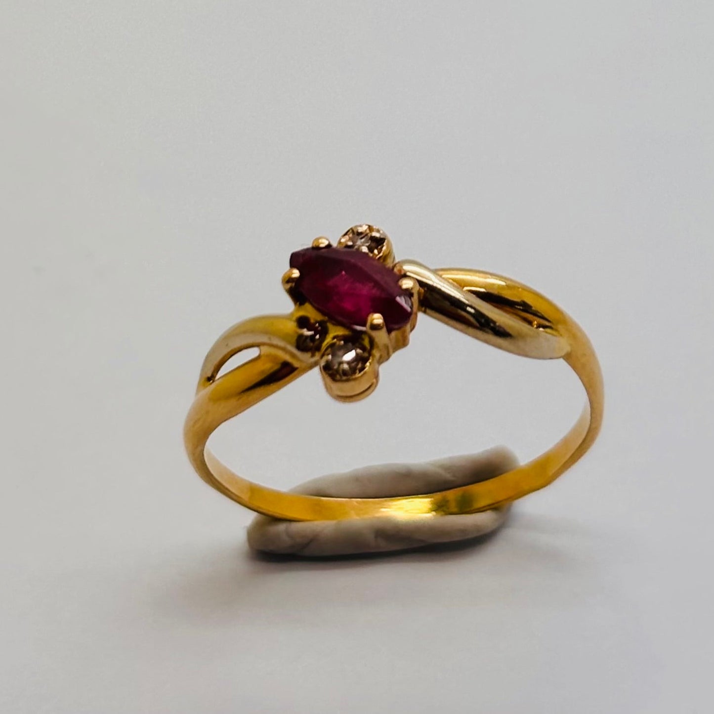 Bague en Or jaune et blanc 18K Taille-50.5