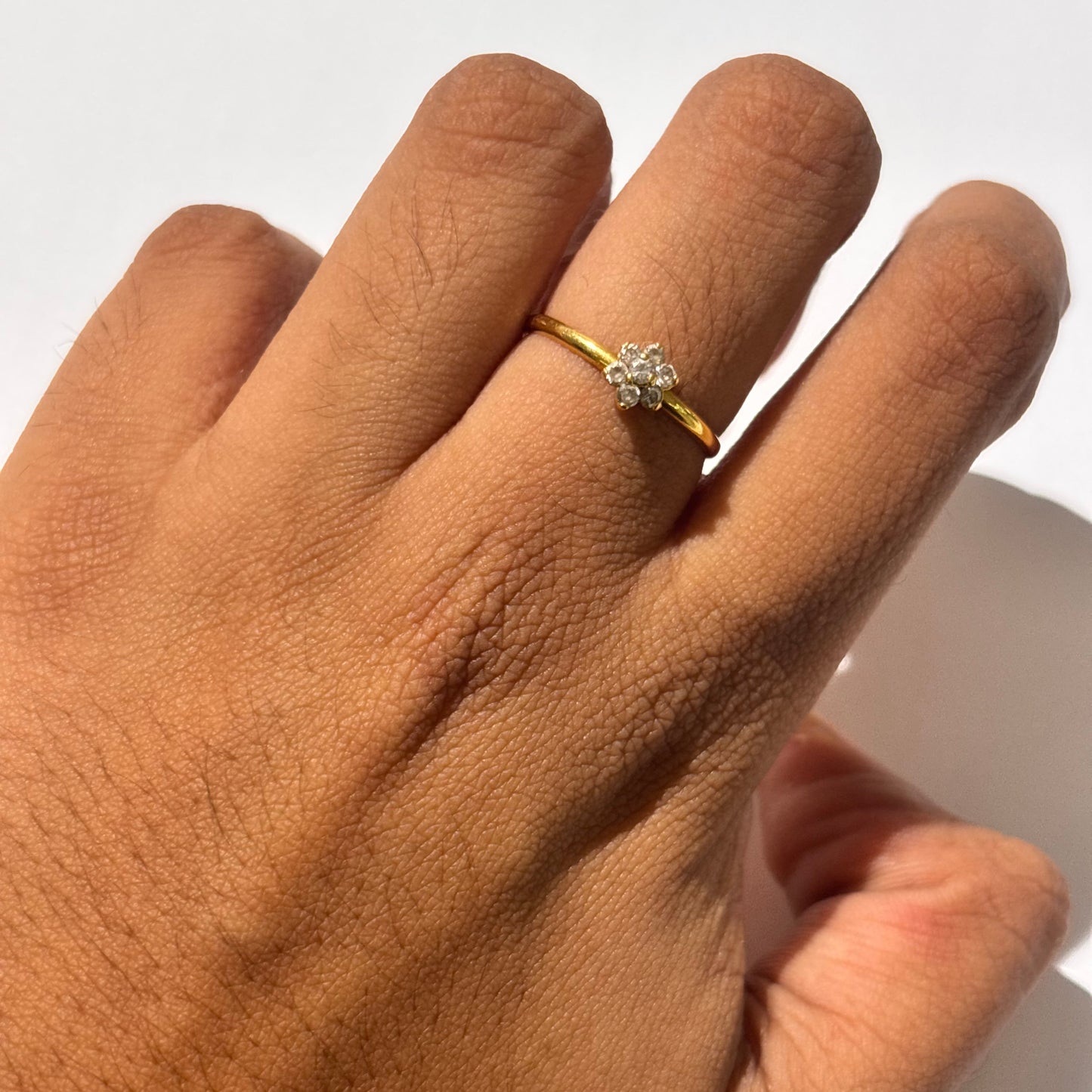 Bague en or jaune avec oxyde de zirconium 18K - T 56