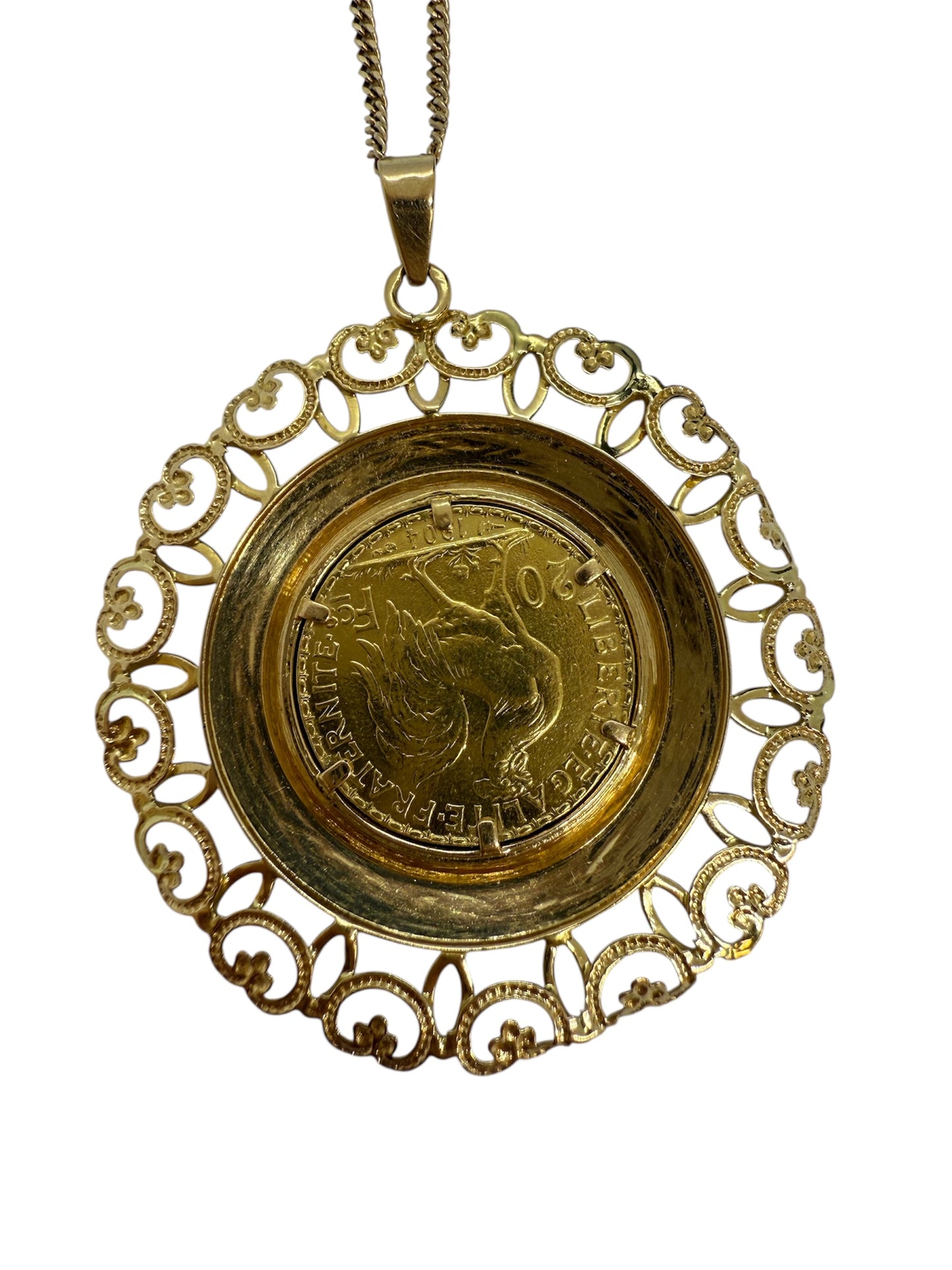 Pendentif Porte Pièce Or Jaune 18K 13.58 Grs