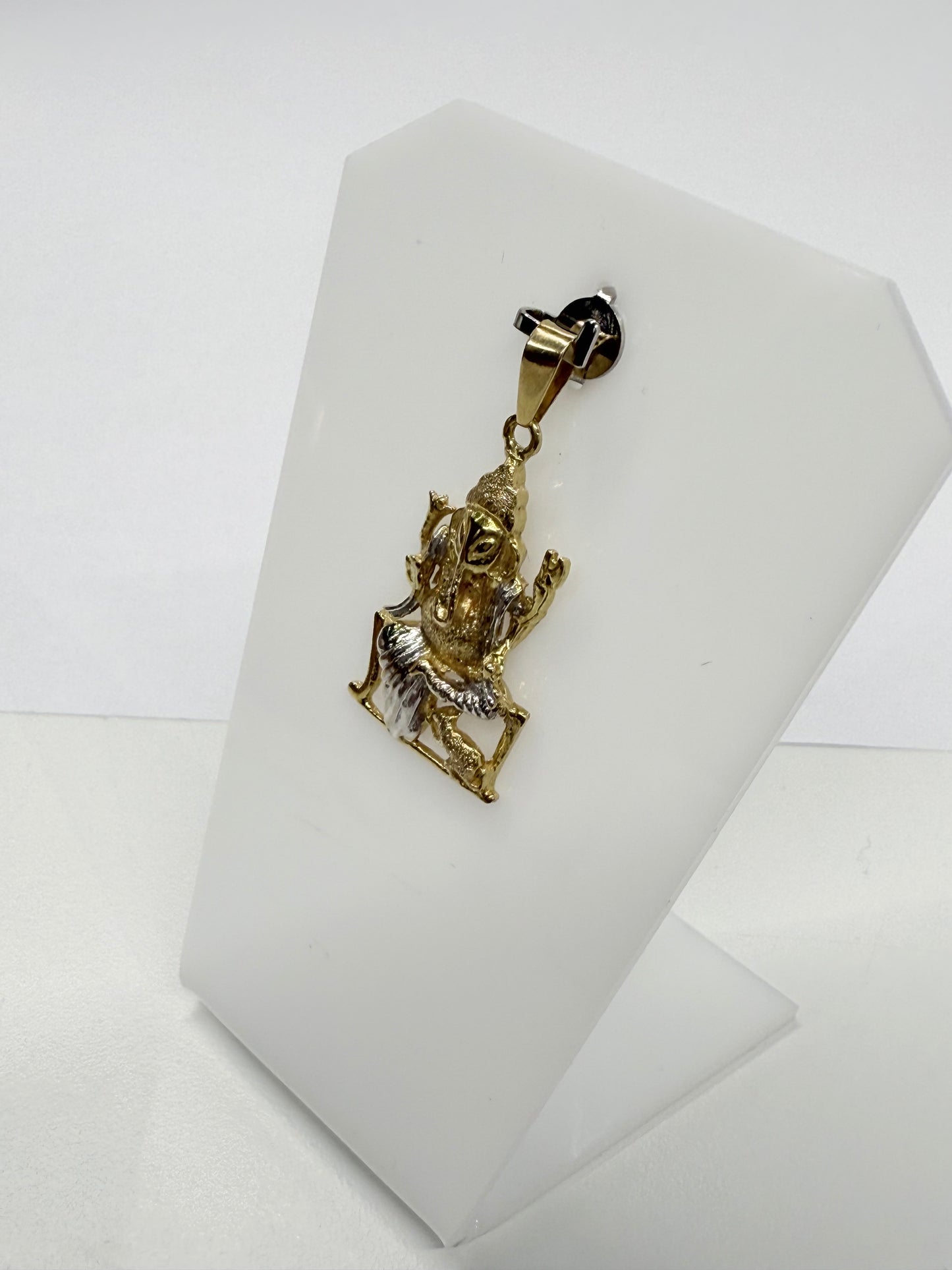 Pendentif Ganesh en Or jaune et blanc 18k