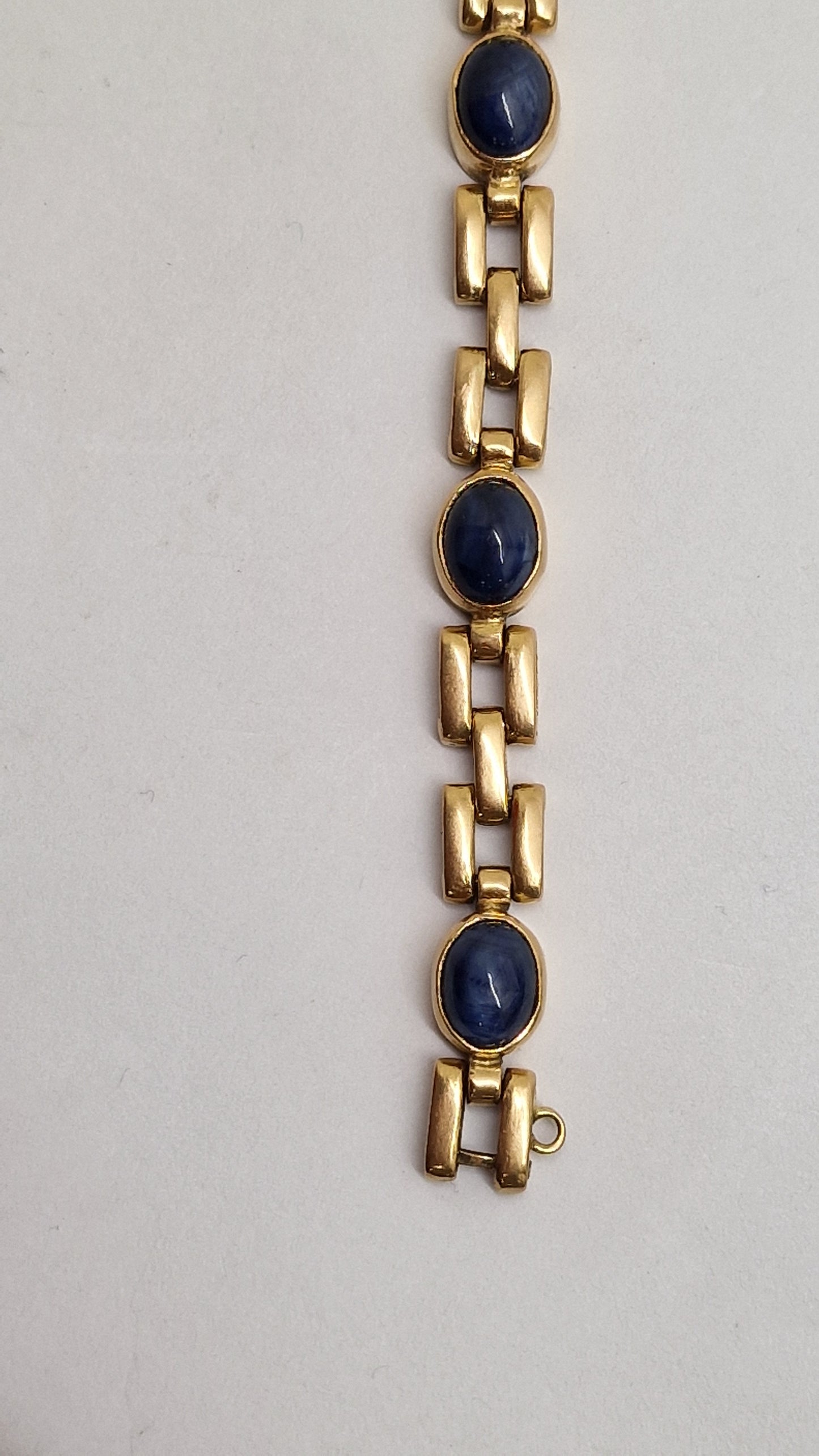 Bracelet Maillon Fantaisie en Or Jaune 18K avec Saphirs