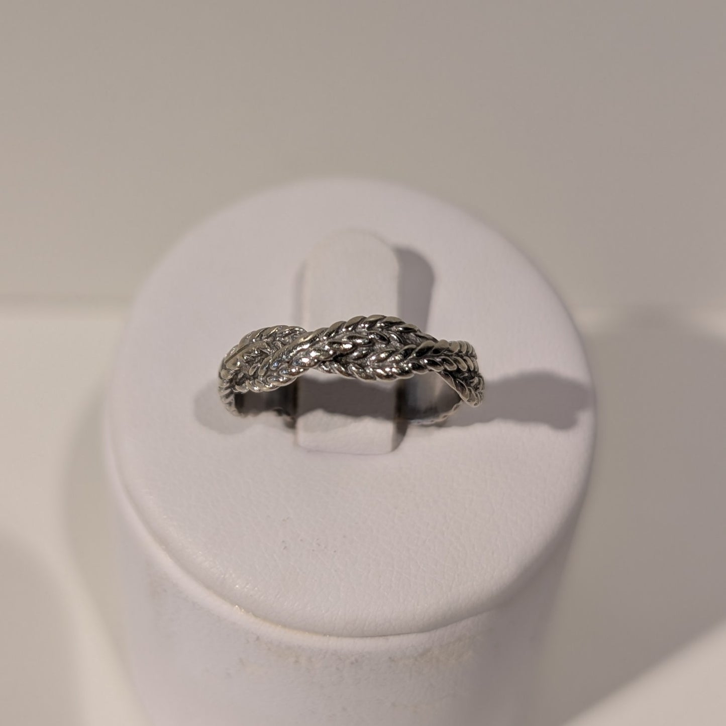 Bague Tressée en Or Gris 18K Taille-54