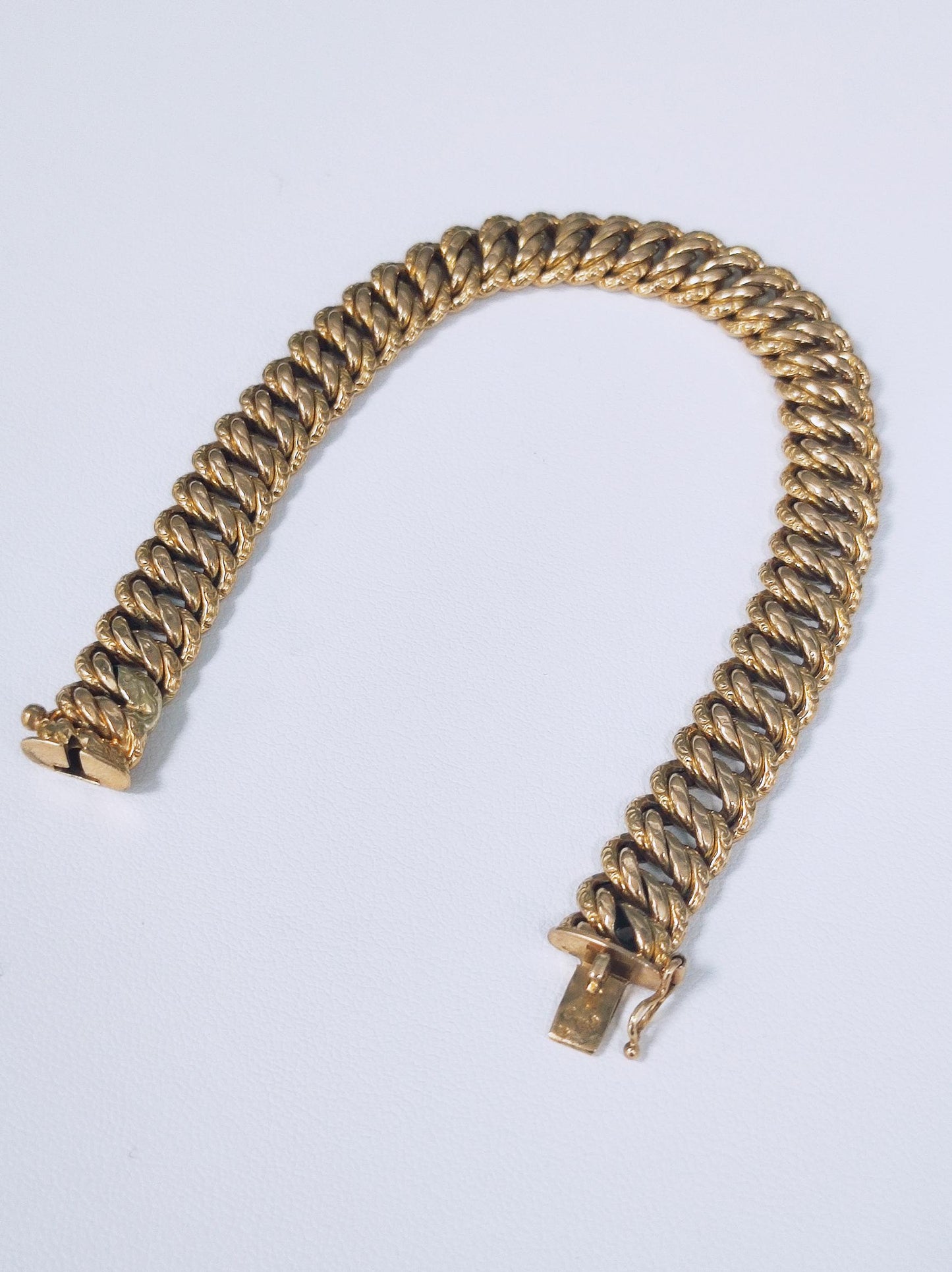 Bracelet Maille Américaine en Or Jaune 18K Lg 19cm