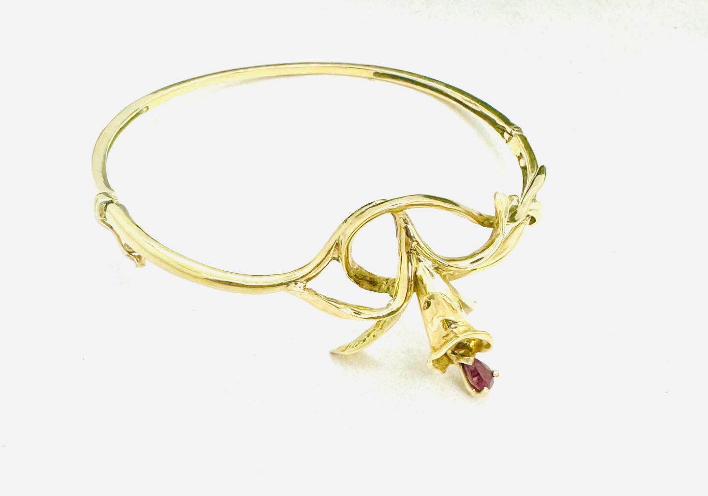 Jonc Fleur de Vanille Or avec Rubis