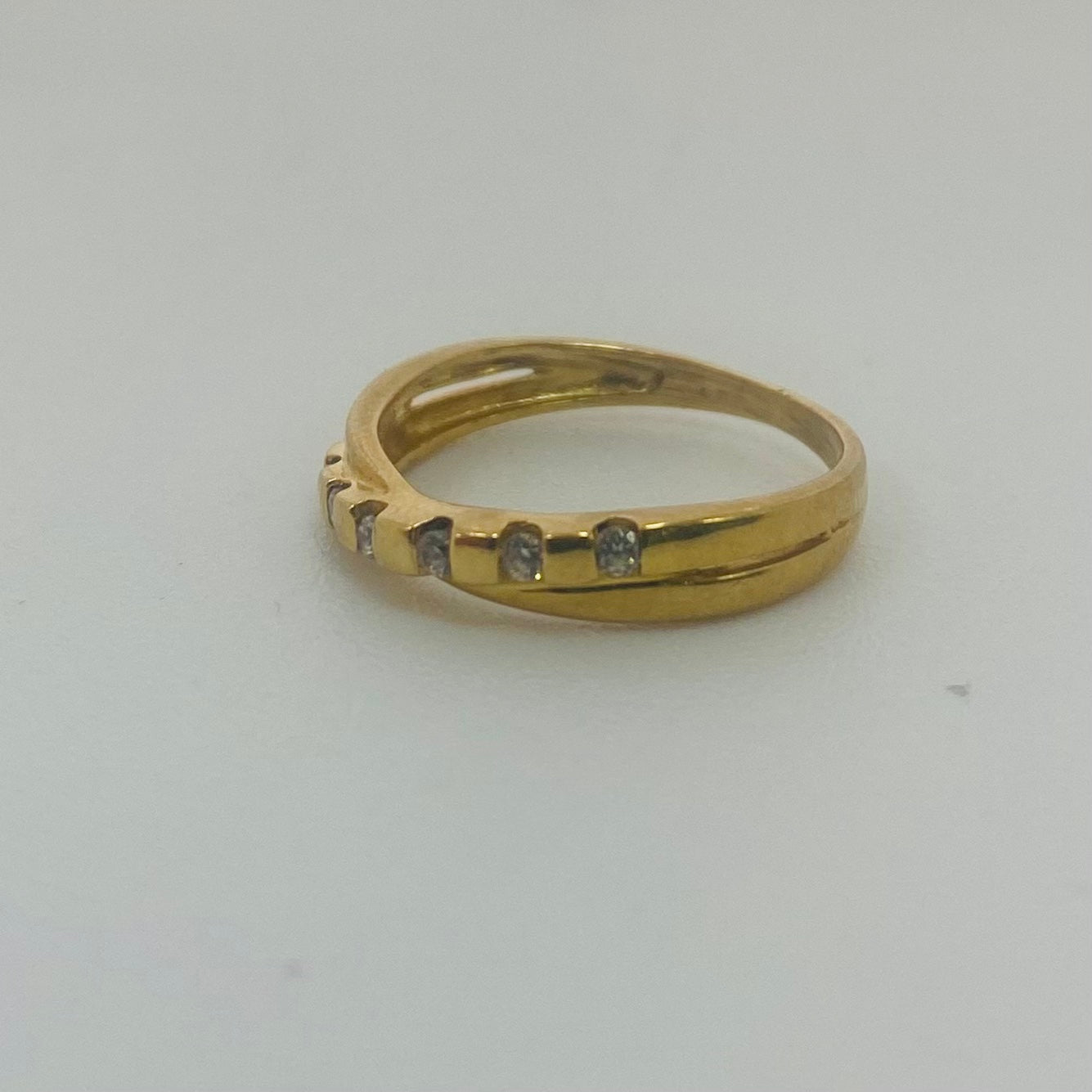 Bague Demi-Tour en Or Jaune 18K & Zirconiums
