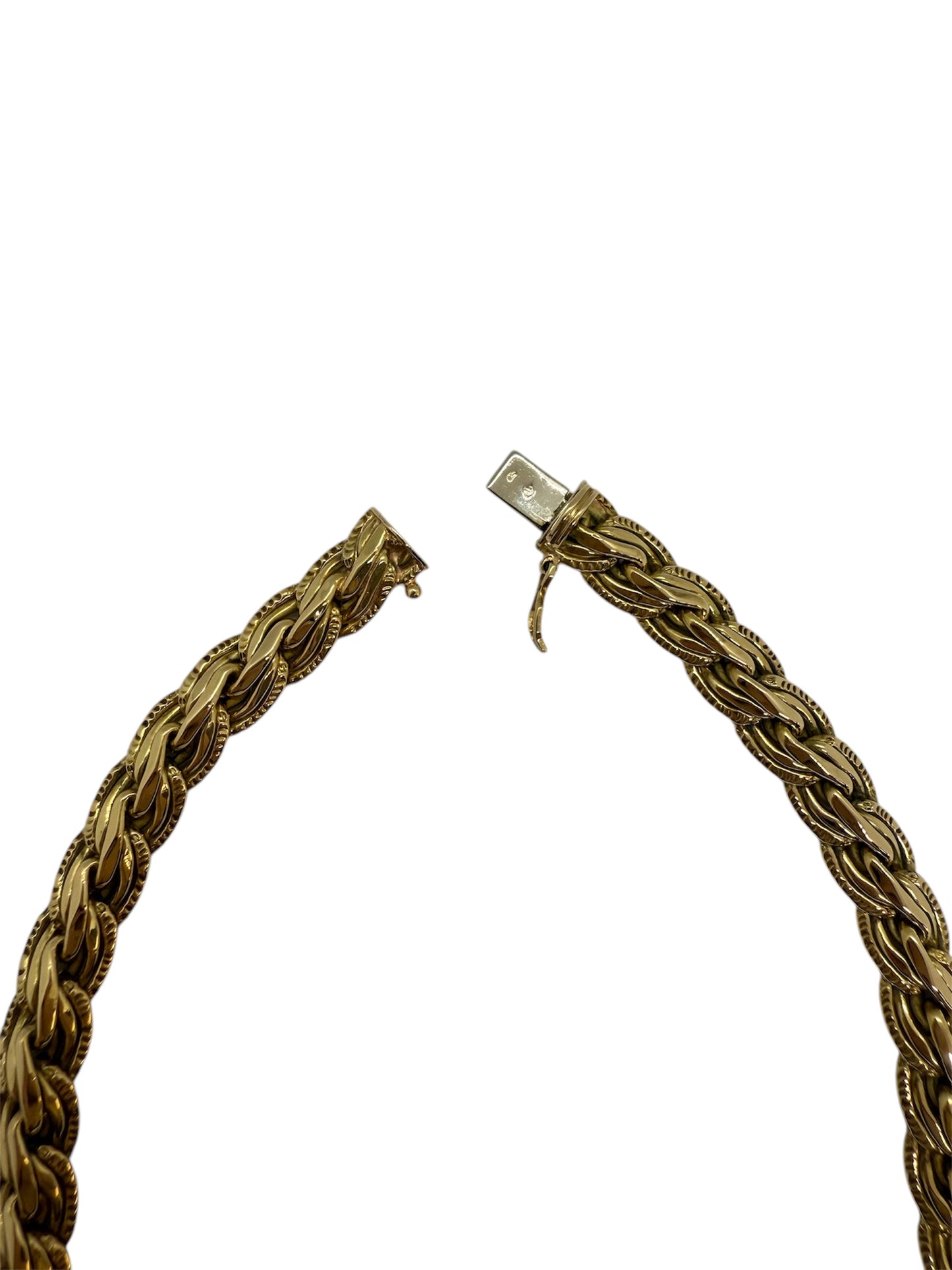 Collier Or Jaune 18K Maille Haricot Ras du Cou