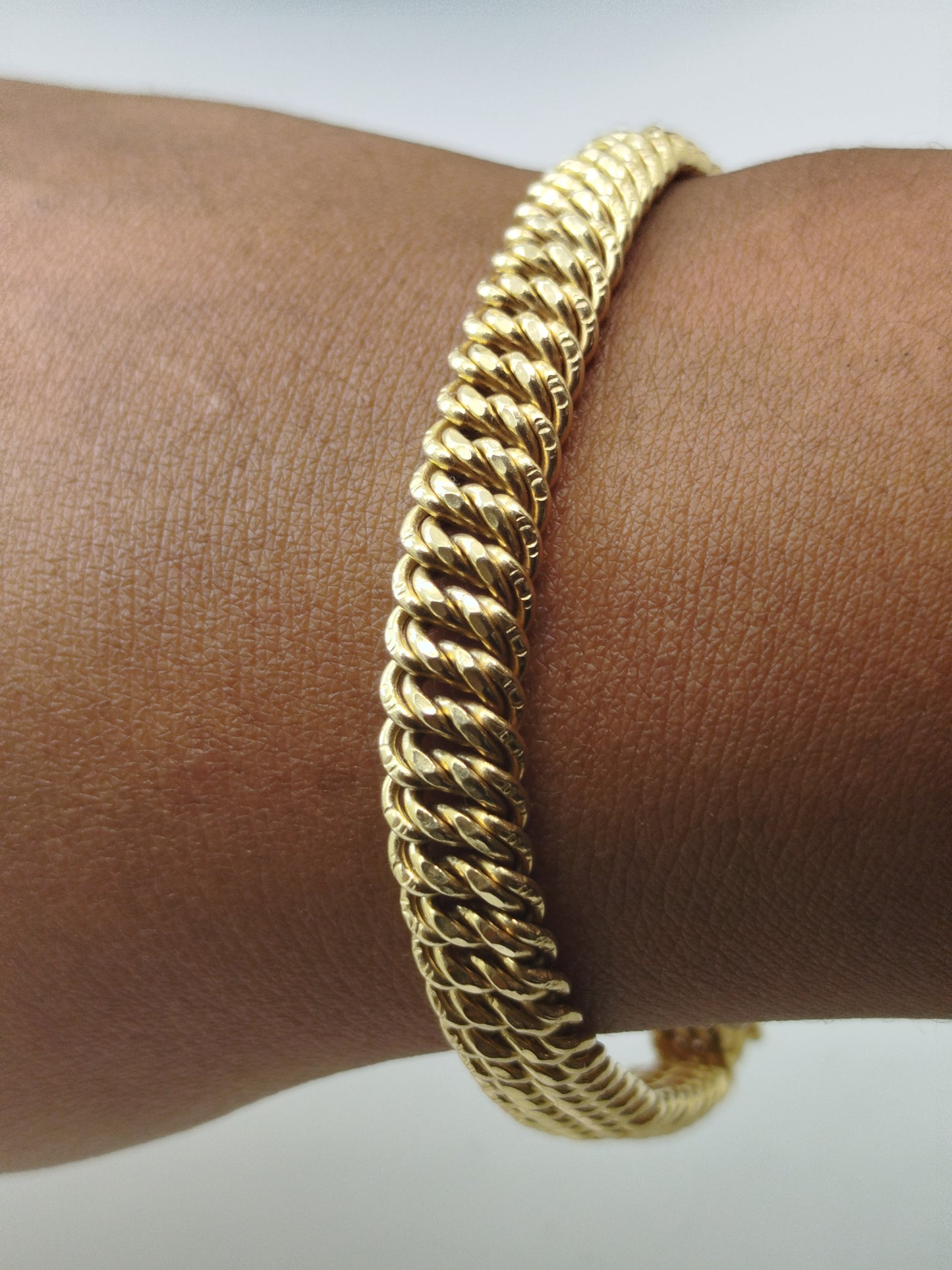 Bracelet Maille Américaine Or Jaune 18K 11.05 Grs