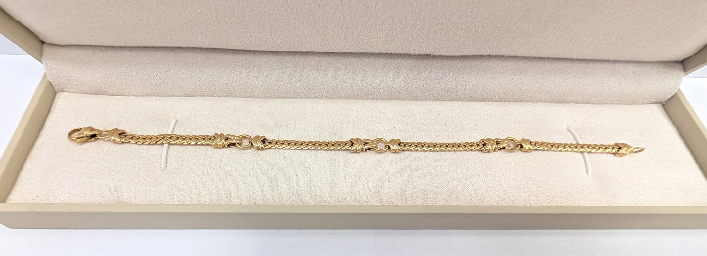 Bracelet Maillon Anglaise en Or Jaune 18K 8.27 Grs