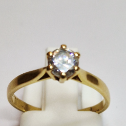 Bague Solitaire en Or Jaune 18 Carats Taille-52