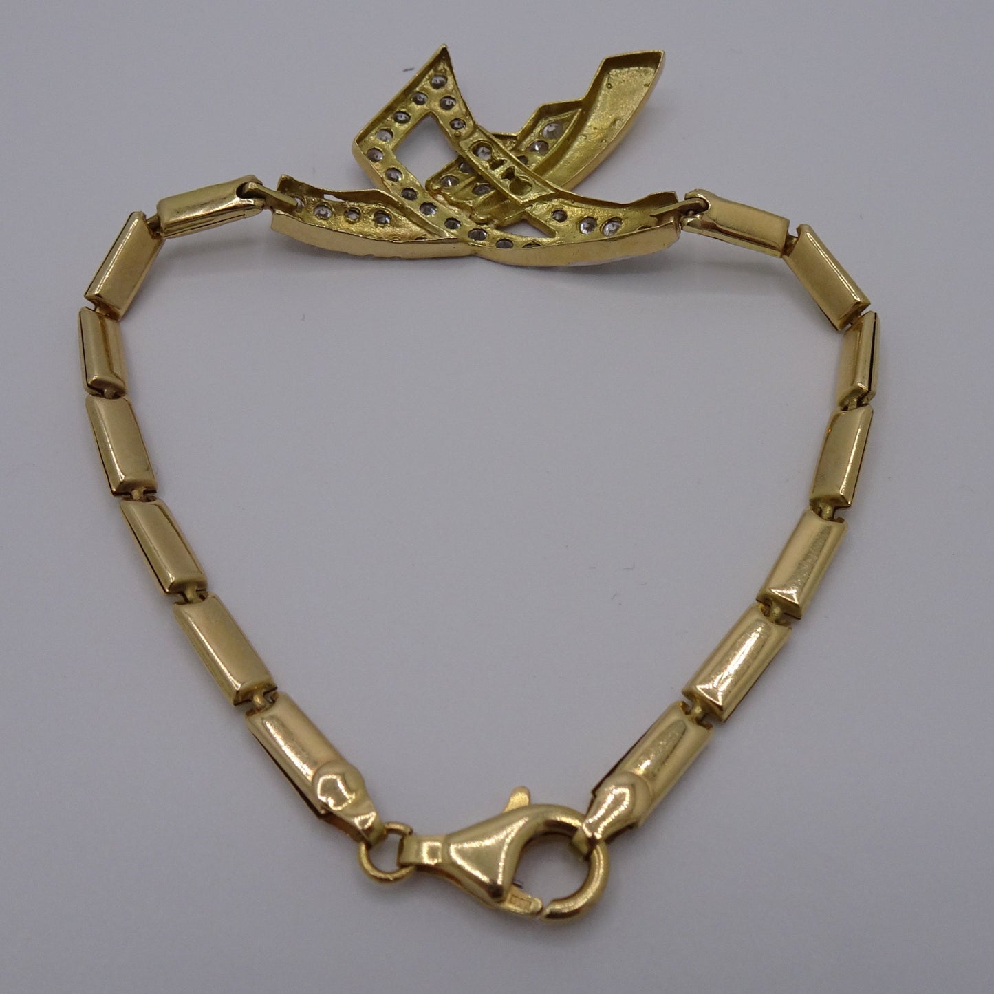 Bracelet Or Jaune Maille Rectangle 18K 8.52 Grs