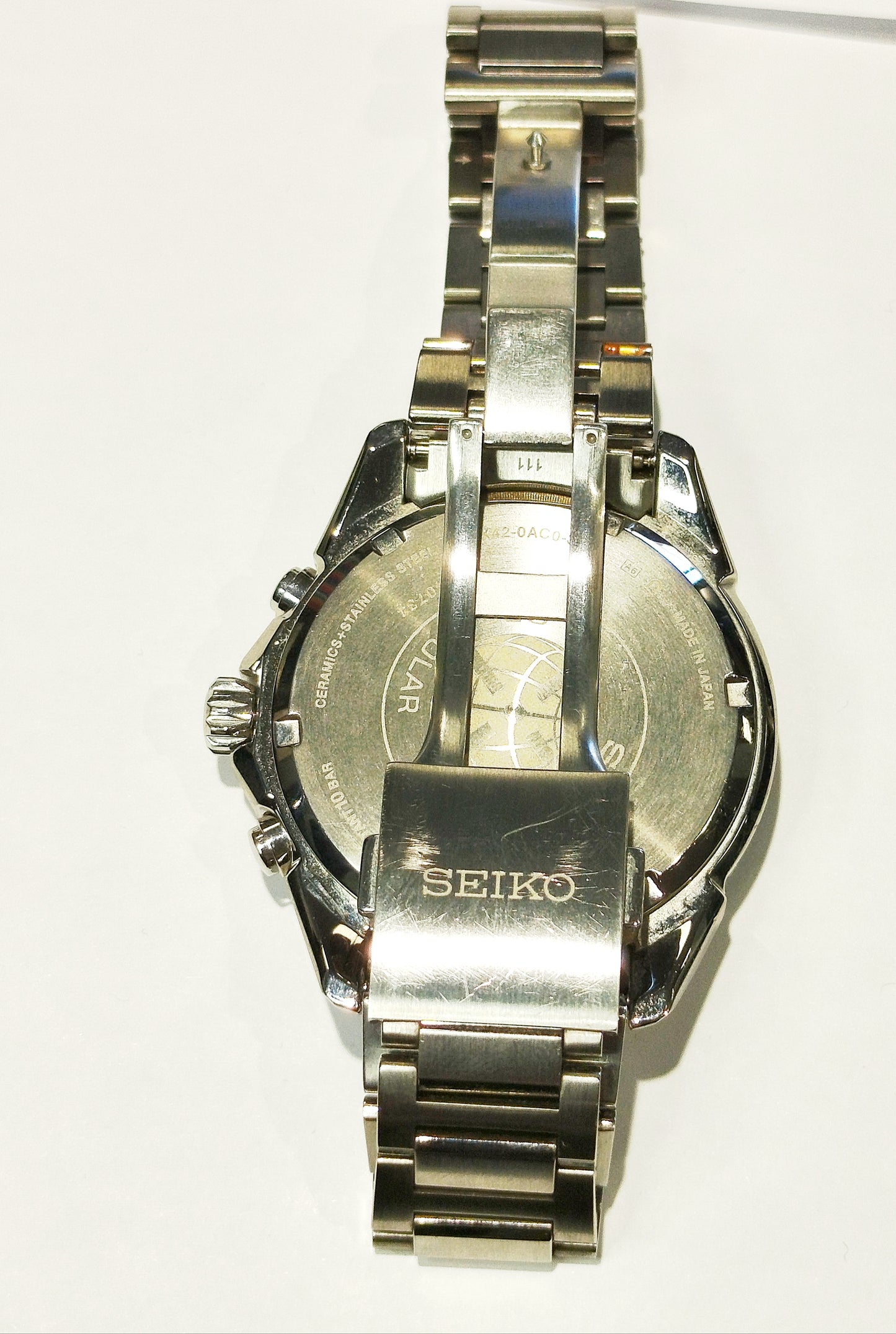 Montre Seiko Astron SBX149, Chronographe, Acier Noir, 2010 Très Bon Etat