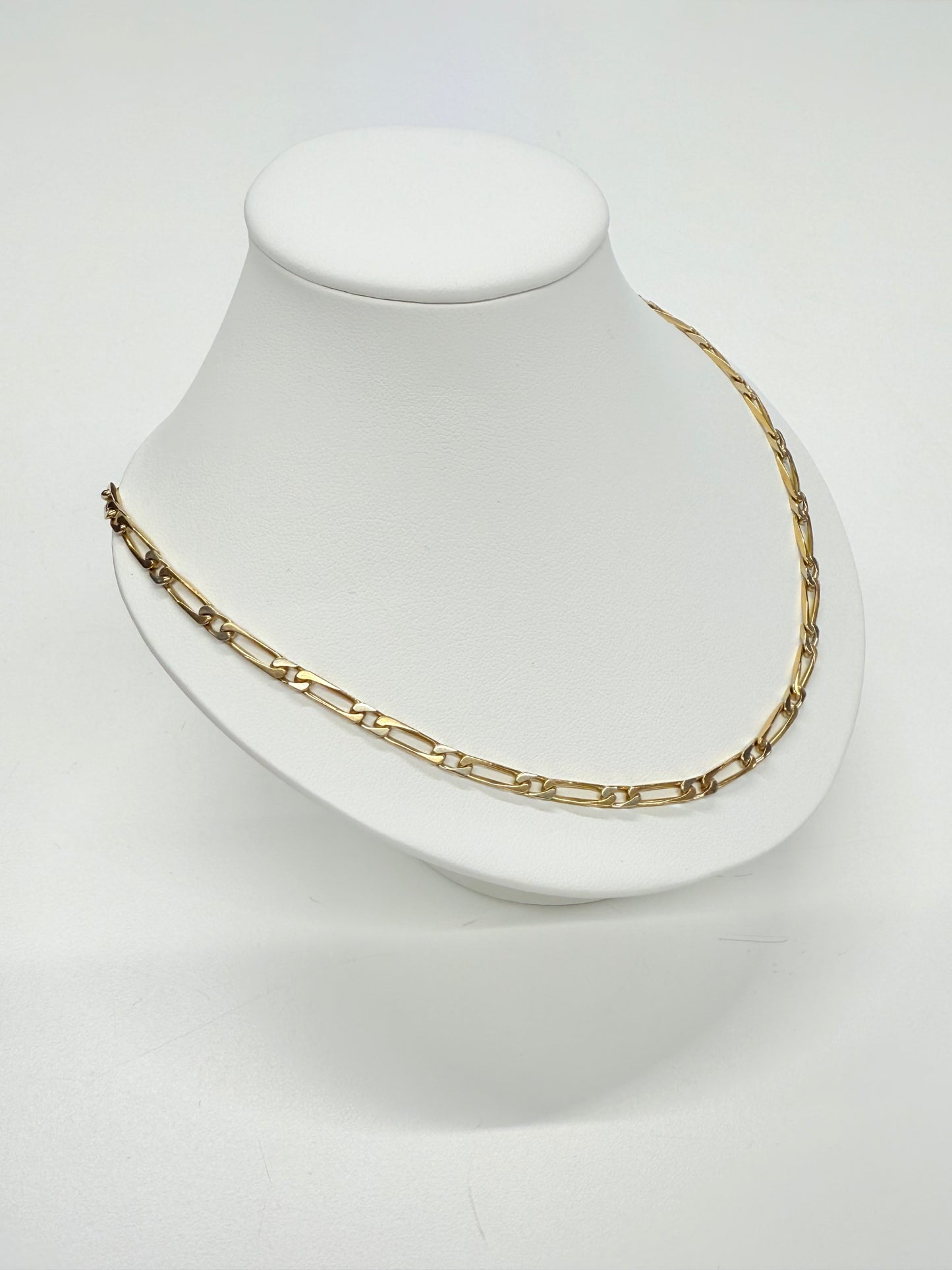 Collier Chaîne Figaro Or jaune et blanc 18k