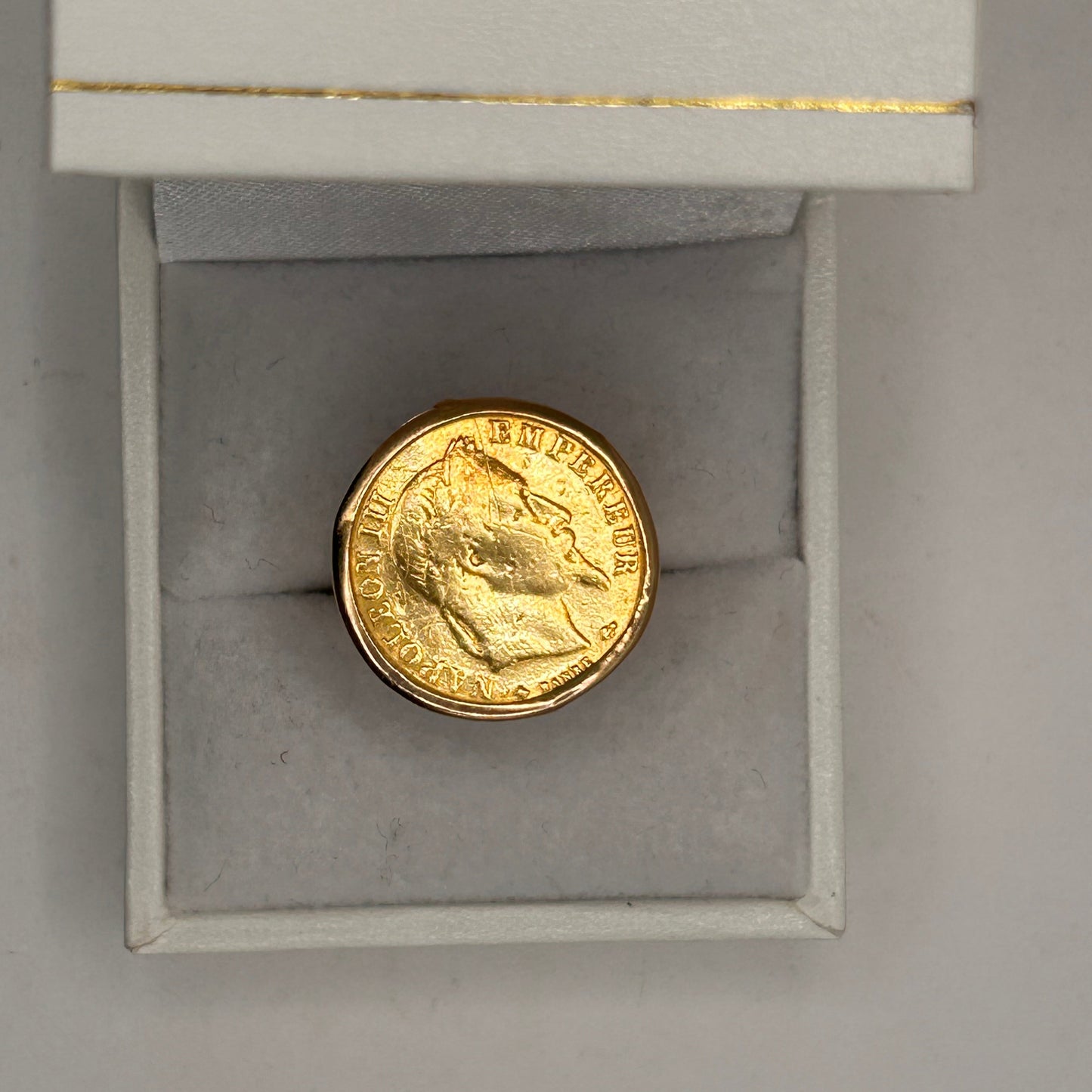 Bague pièce 10 FR Napoléon or jaune 18K
