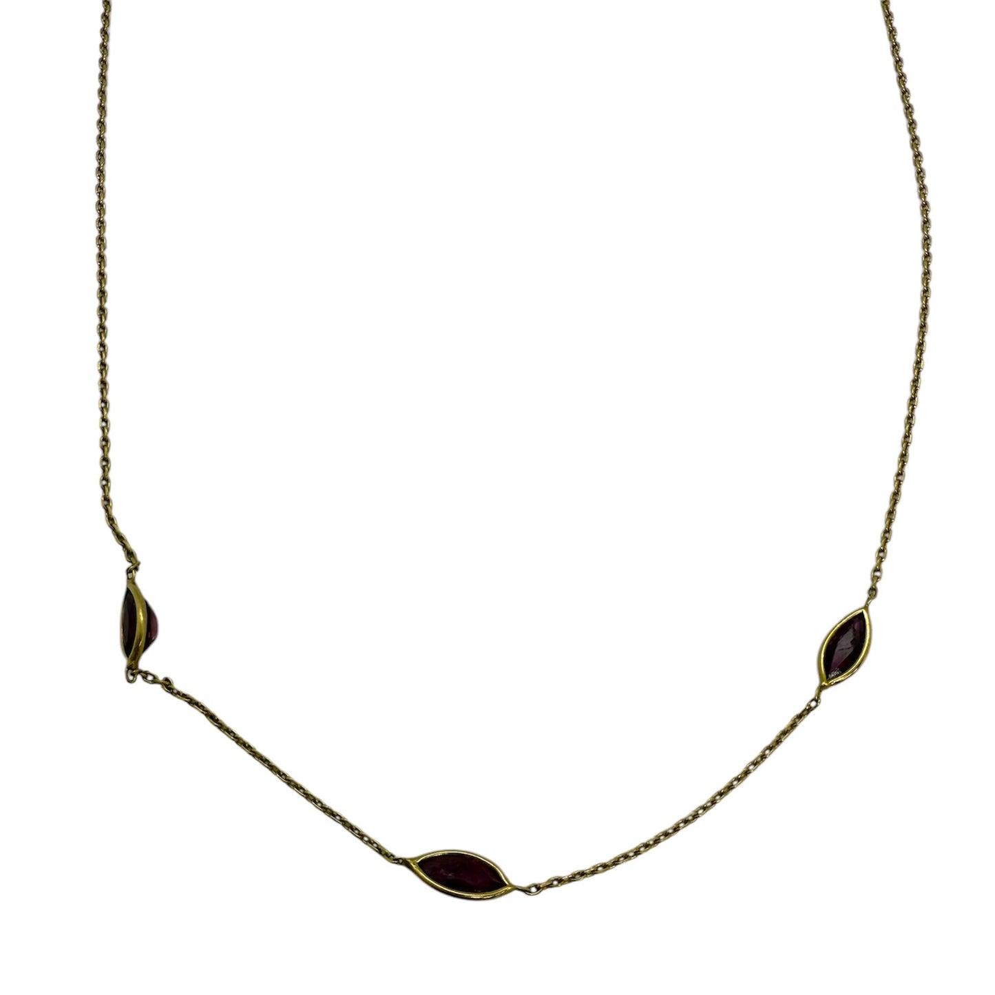 Collier Princesse Or Jaune 18K avec Rubis