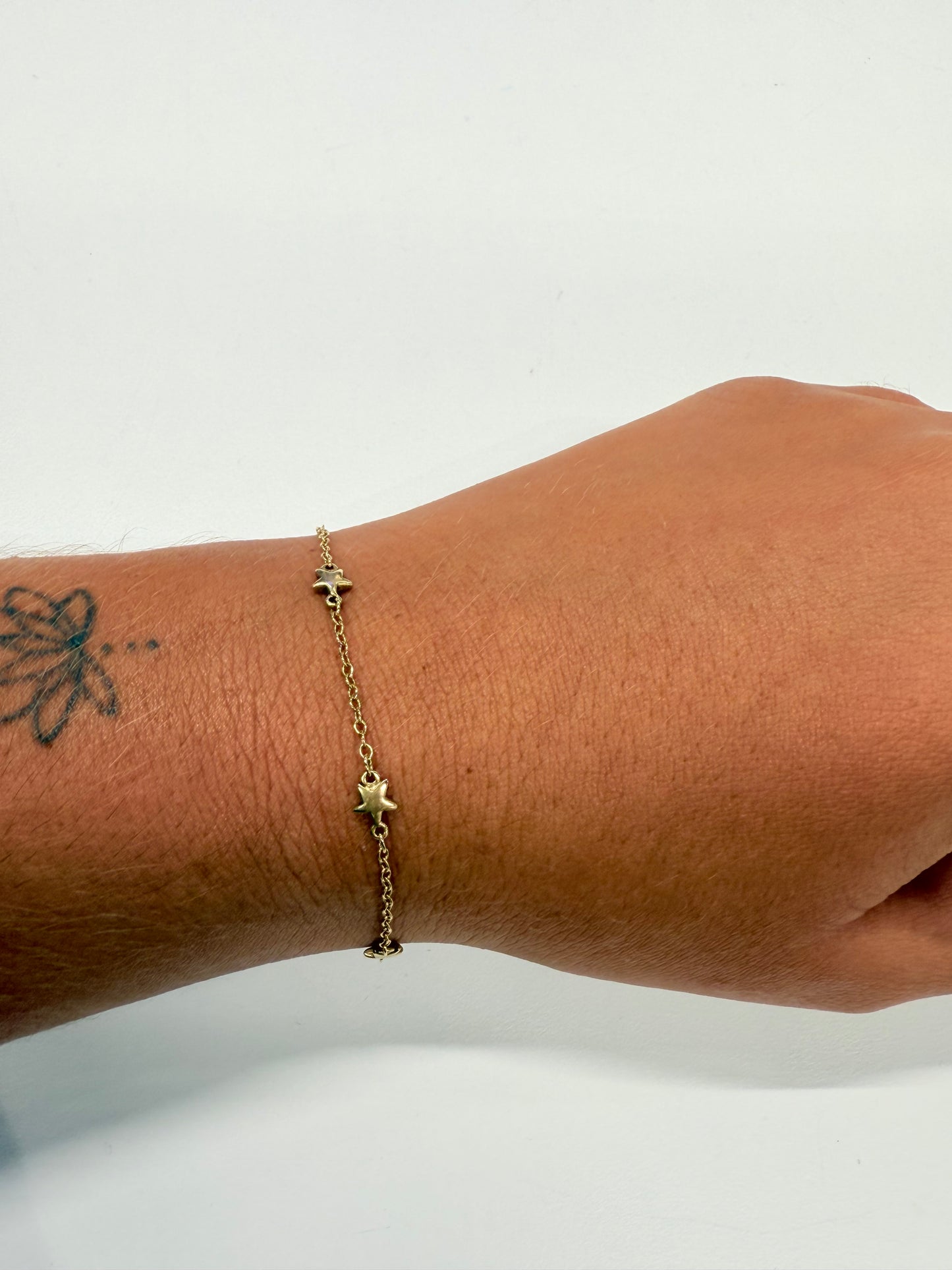 Bracelet étoile en or jaune 18k Lg 18.5cm