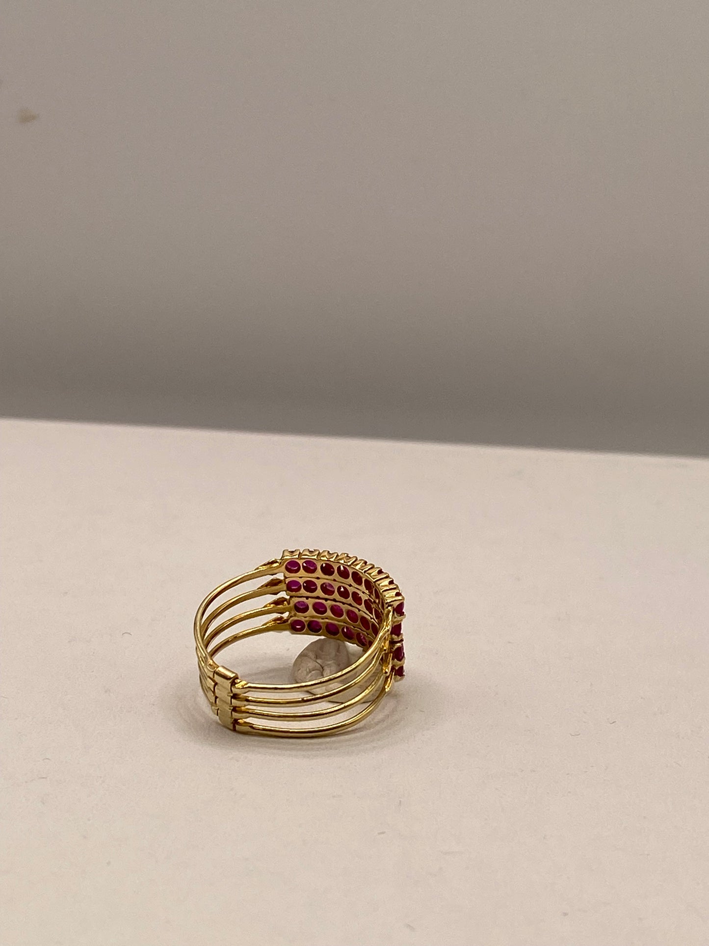 Bague rubis roses en or jaune 18K Taille-59