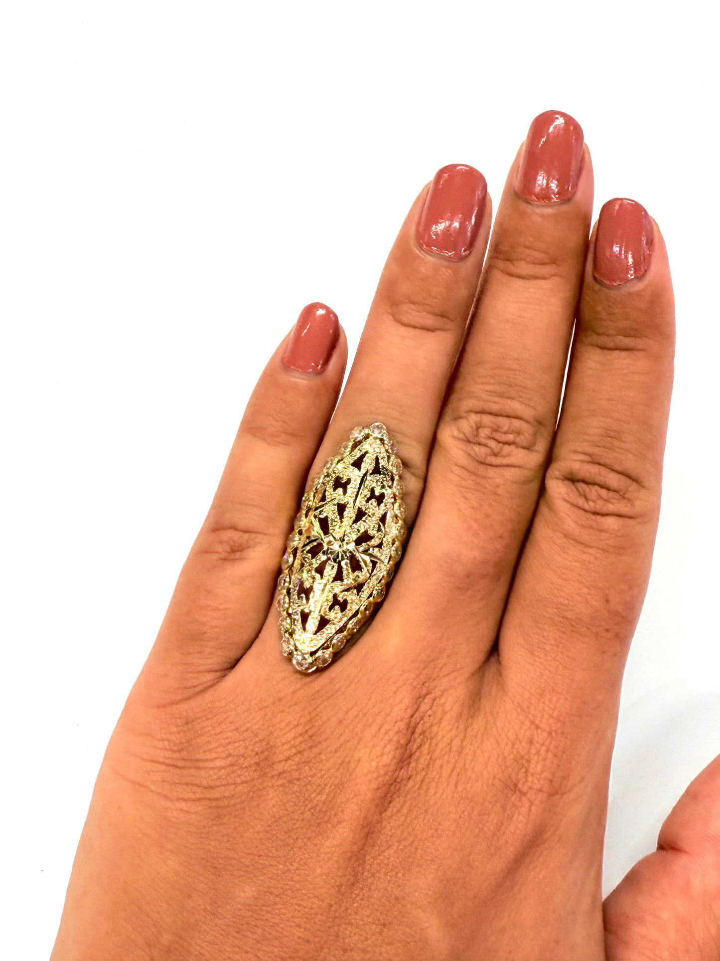 Bagues Marquise Or Jaune 18k Taille-52