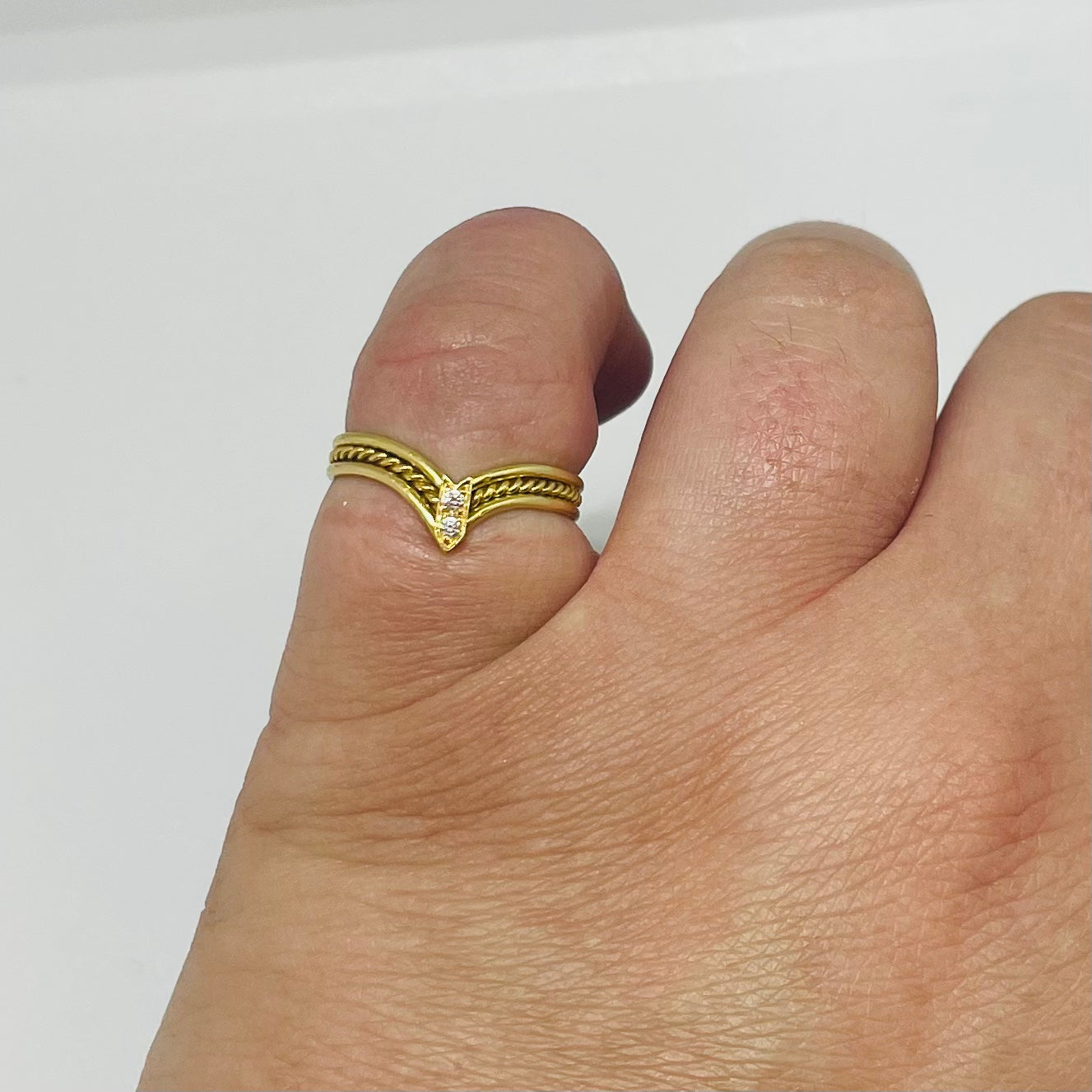 Bague en or jaune 18K Taille-50