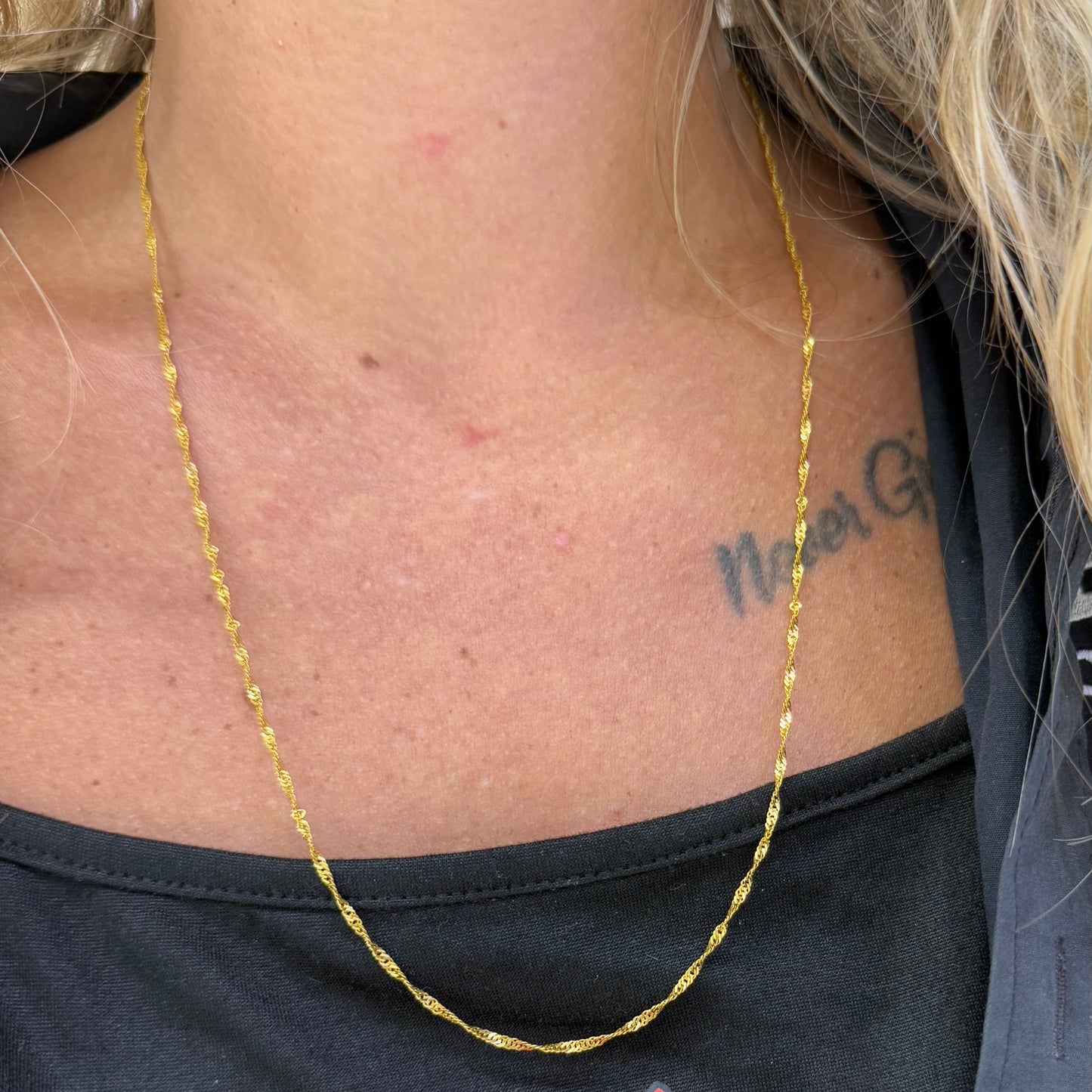 Collier Torsadée en Or Jaune 24k 4.34 Grs