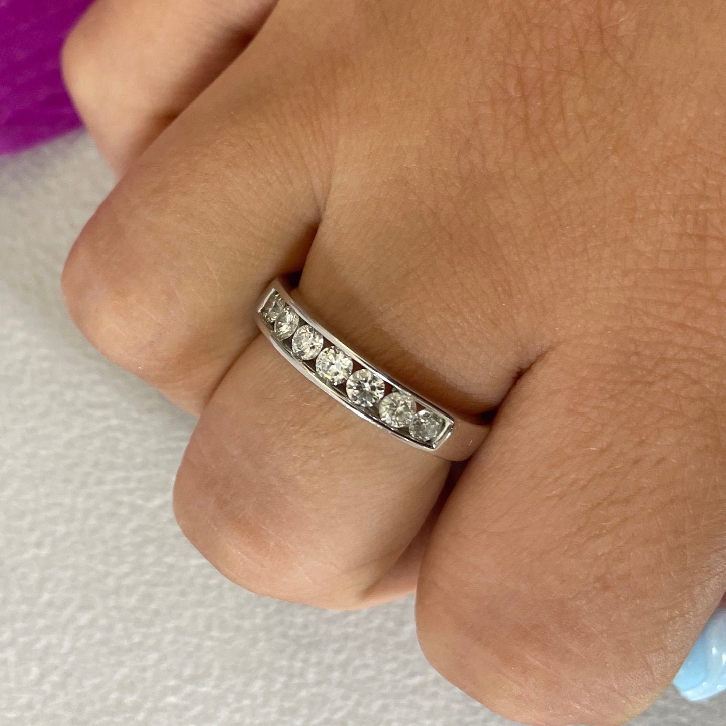 Bague demi-tour en or blanc 18K avec diamants - 4.47 Grs