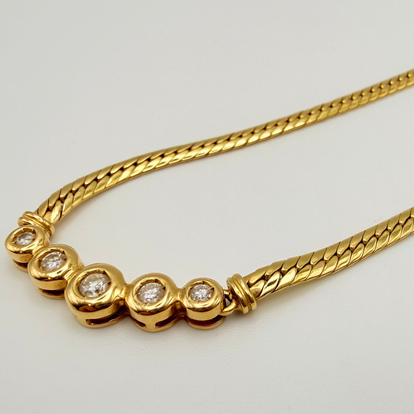 Collier Princesse en Or Jaune avec Diamants 18k - 9,54g