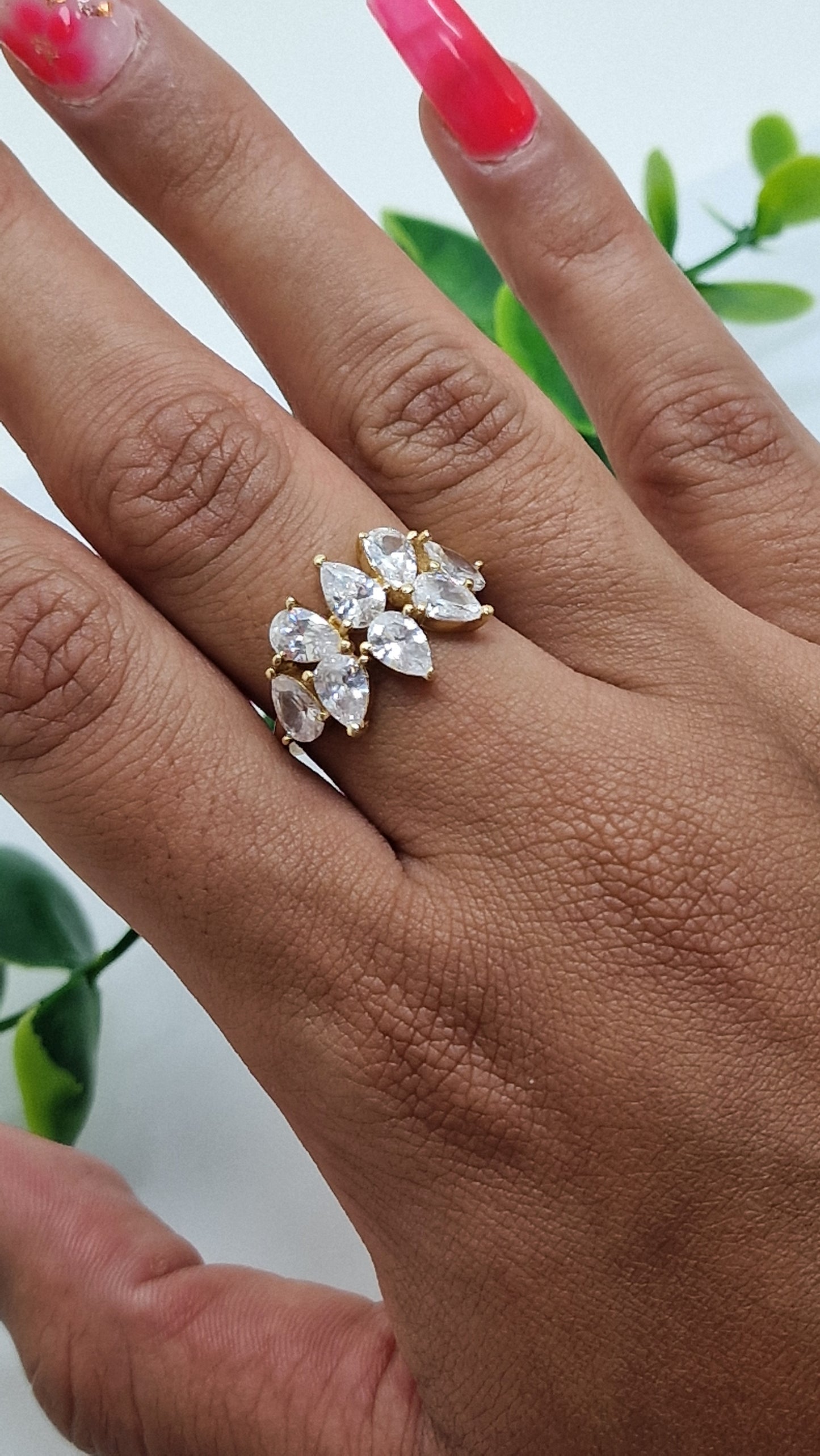 Bague en Or Jaune 18K avec Oxyde de Zirconium