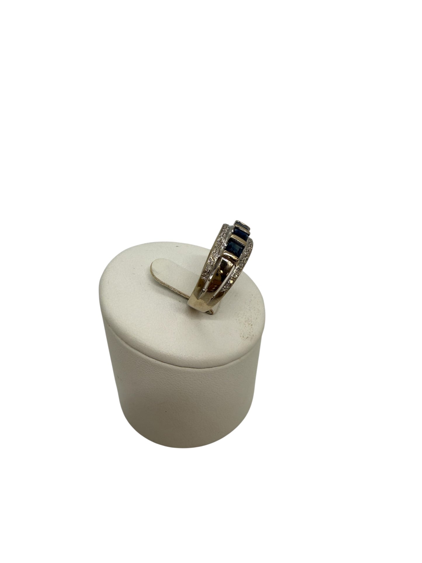 Bague demi tour en or blanc 18K Taille-56