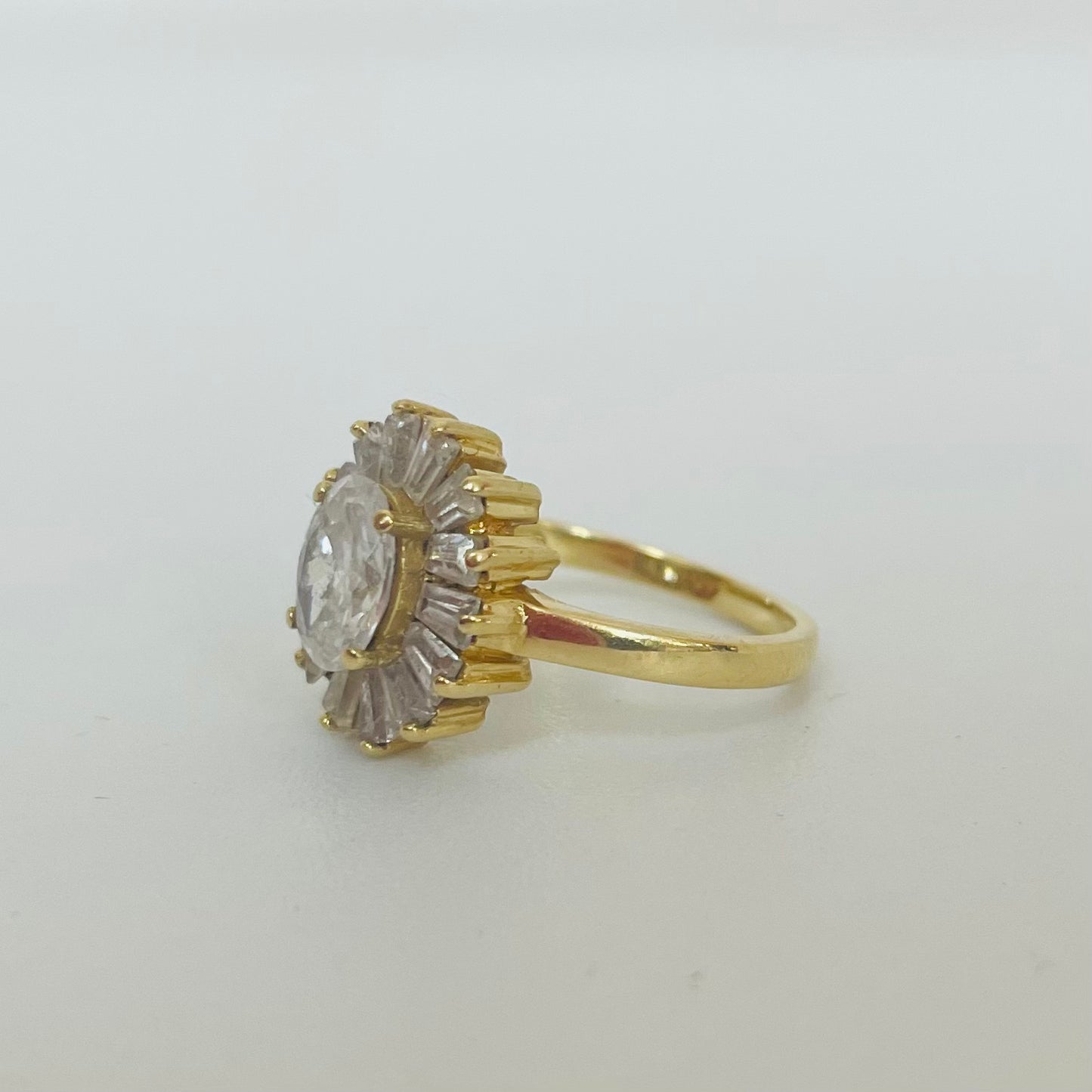 Bagues Marguerite Or Jaune 18K Taille-53