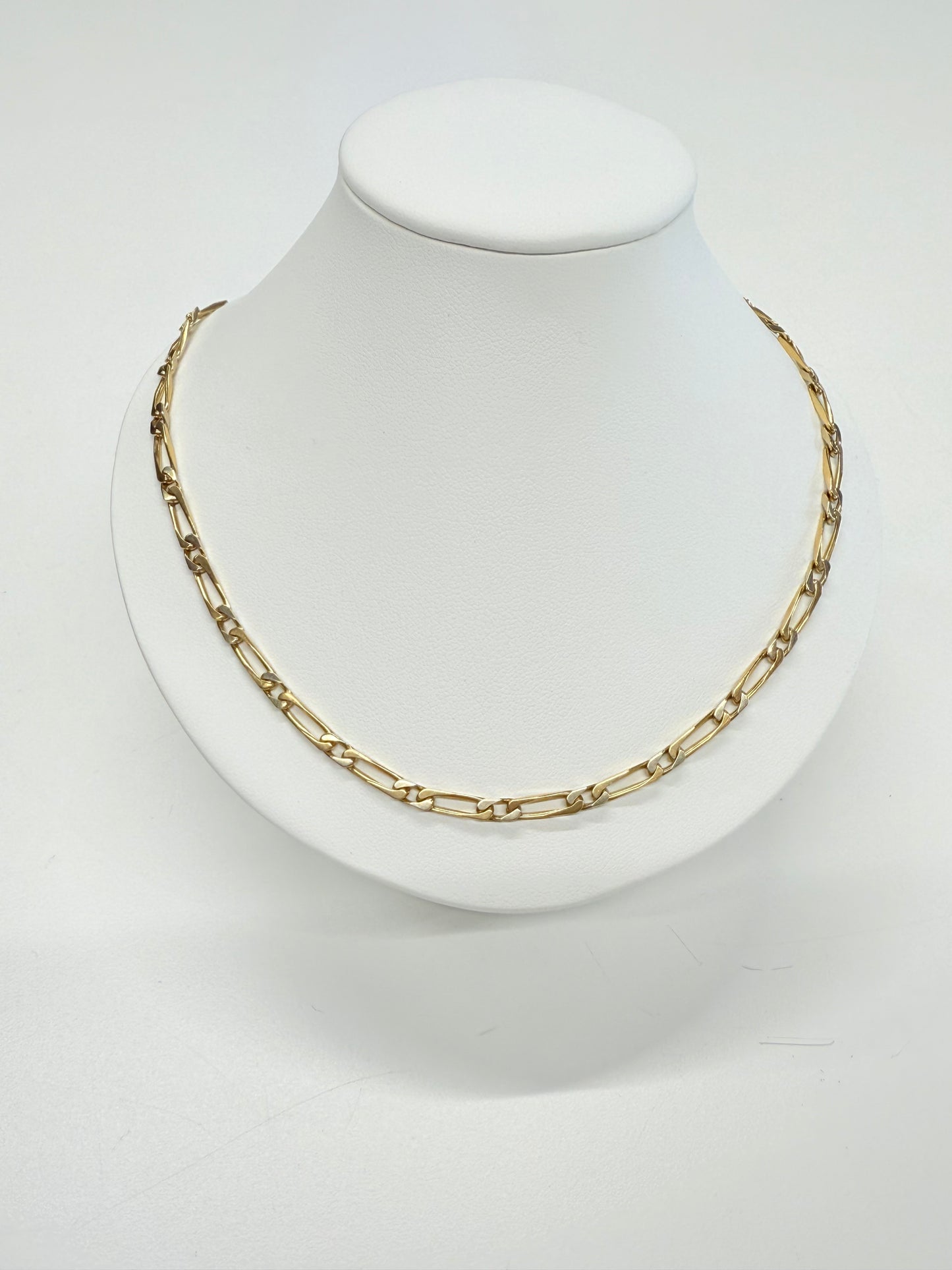 Collier Chaîne Figaro Or jaune et blanc 18k