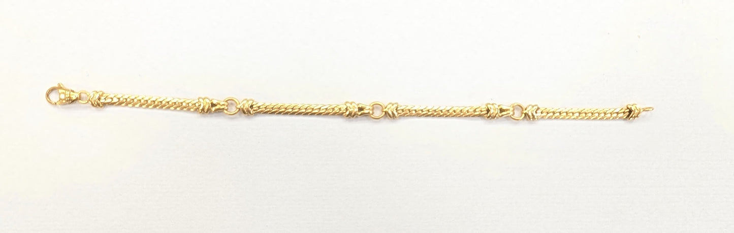 Bracelet Maillon Anglaise en Or Jaune 18K 8.27 Grs